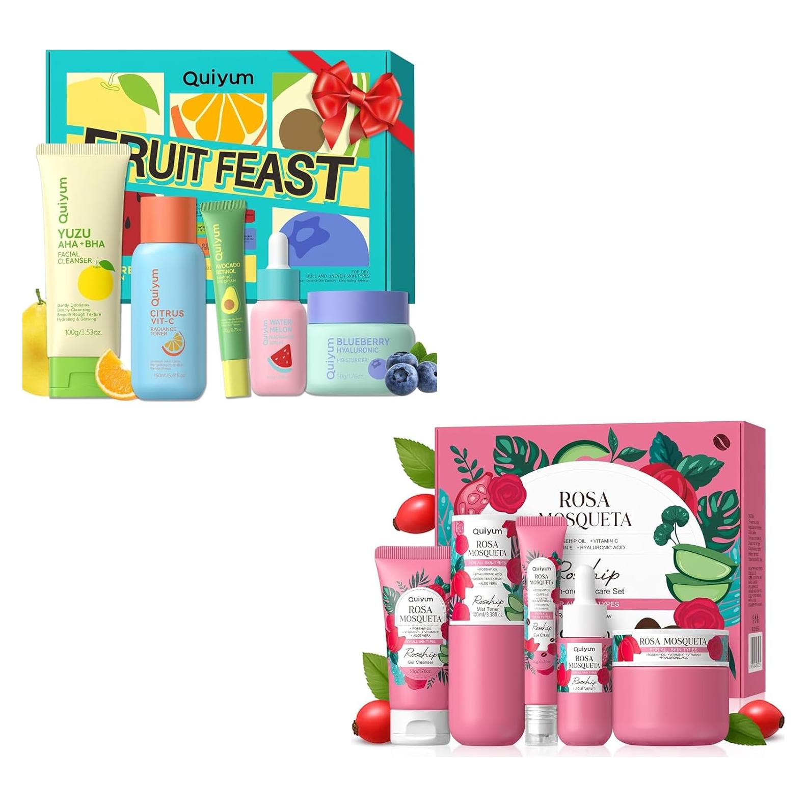 Conjunto de Cuidado de Piel QUIYUM 5 Piezas - Frutas y Rosa Mosqueta