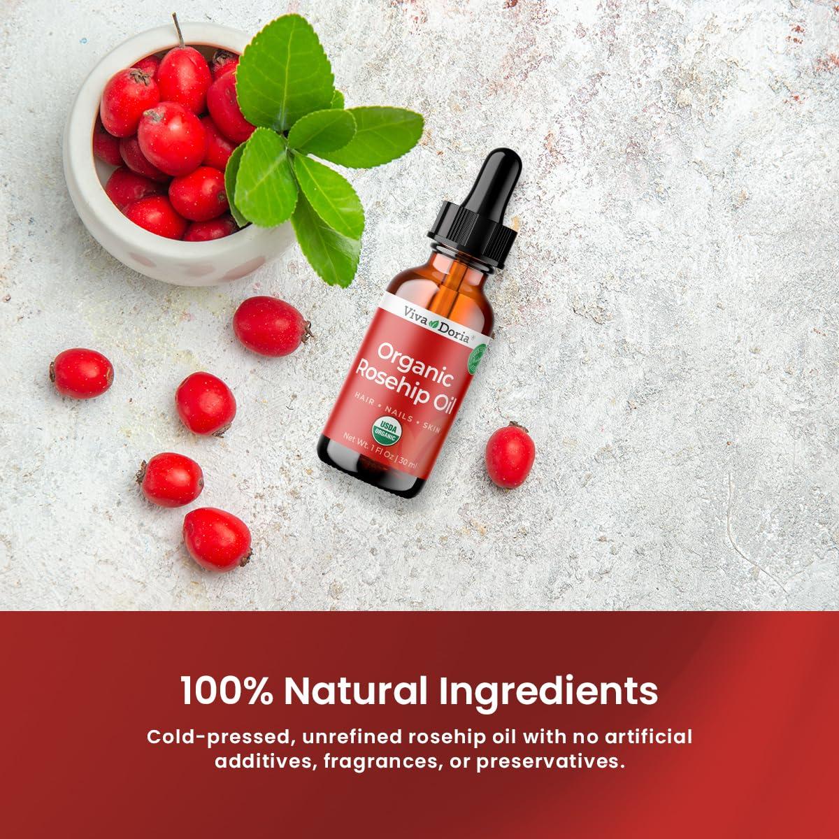 Aceite de Rosa Mosqueta Orgánico Viva Doria 30 ml Puro y Natural