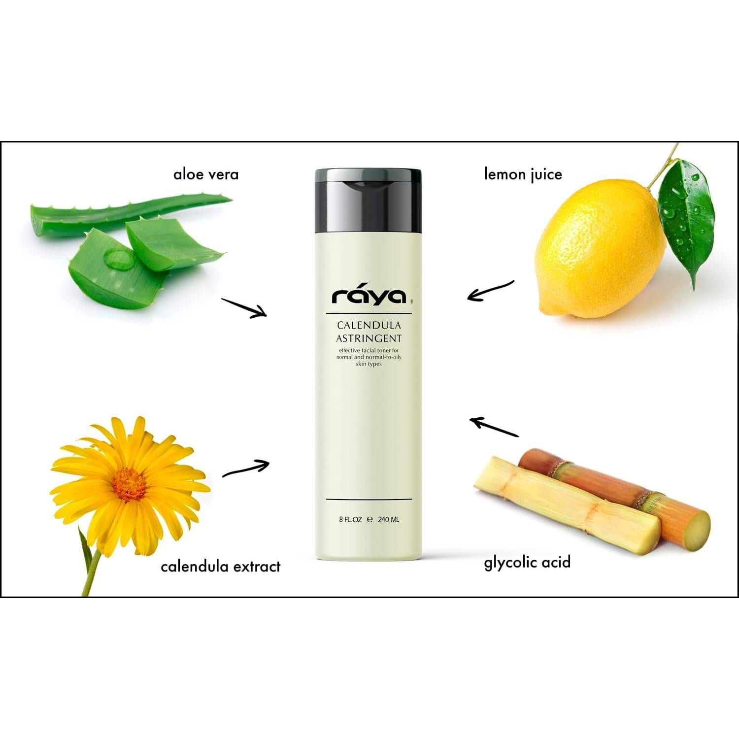 Tónico Facial Astringente Glicólico RAYA 177.4 ml para Piel Grasa