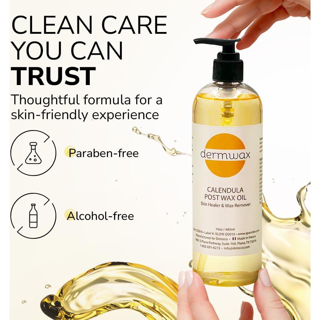 Aceite Post Cera Dermwax 473ml - Calma la Piel Después de Depilación