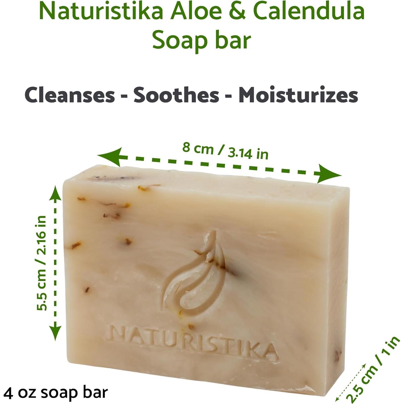 Jabón Natural de Aloe y Caléndula - Paquete de 3 Barras Veganas