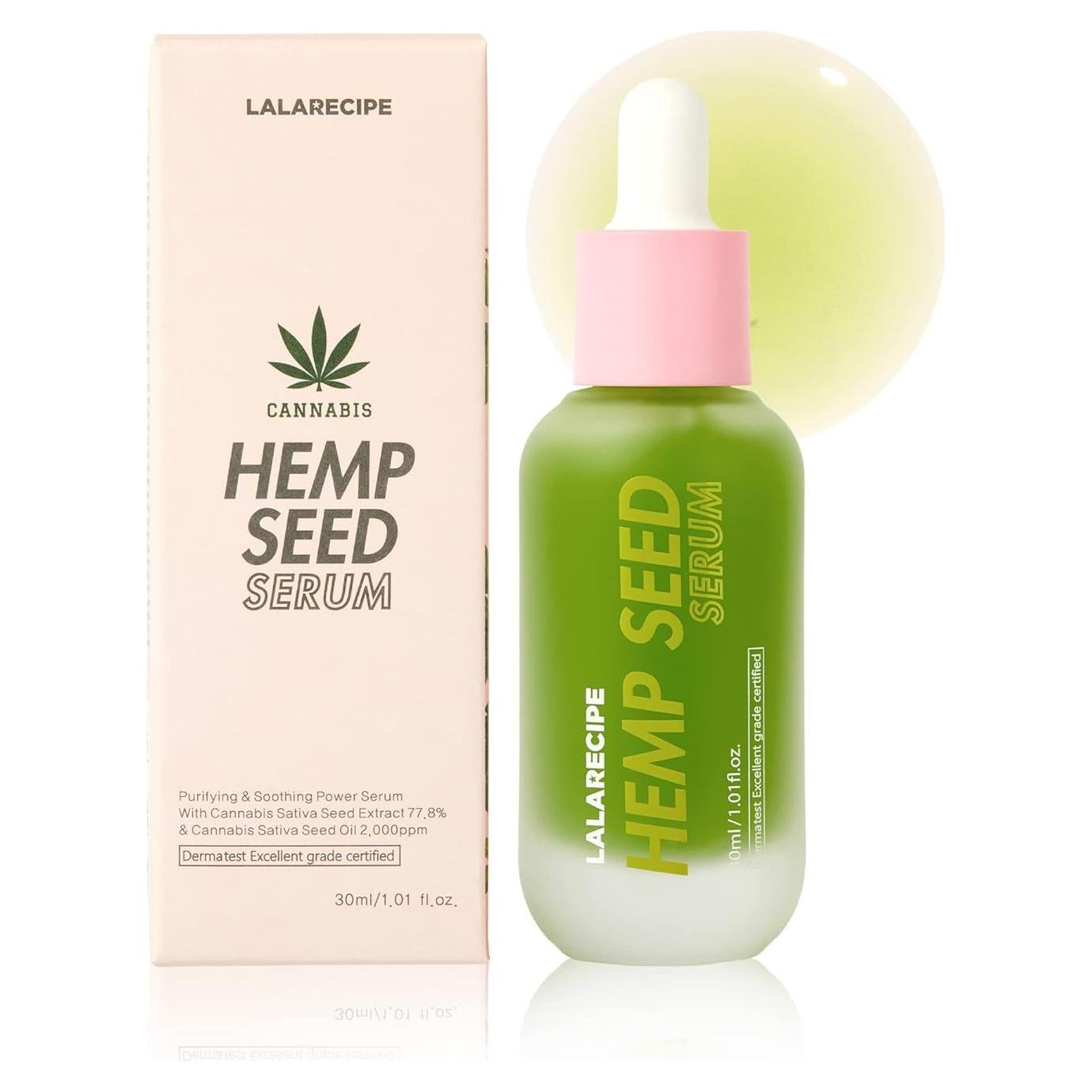 Suero Facial LALARECIPE 30ml - Hidratante Cica Semilla de Cáñamo