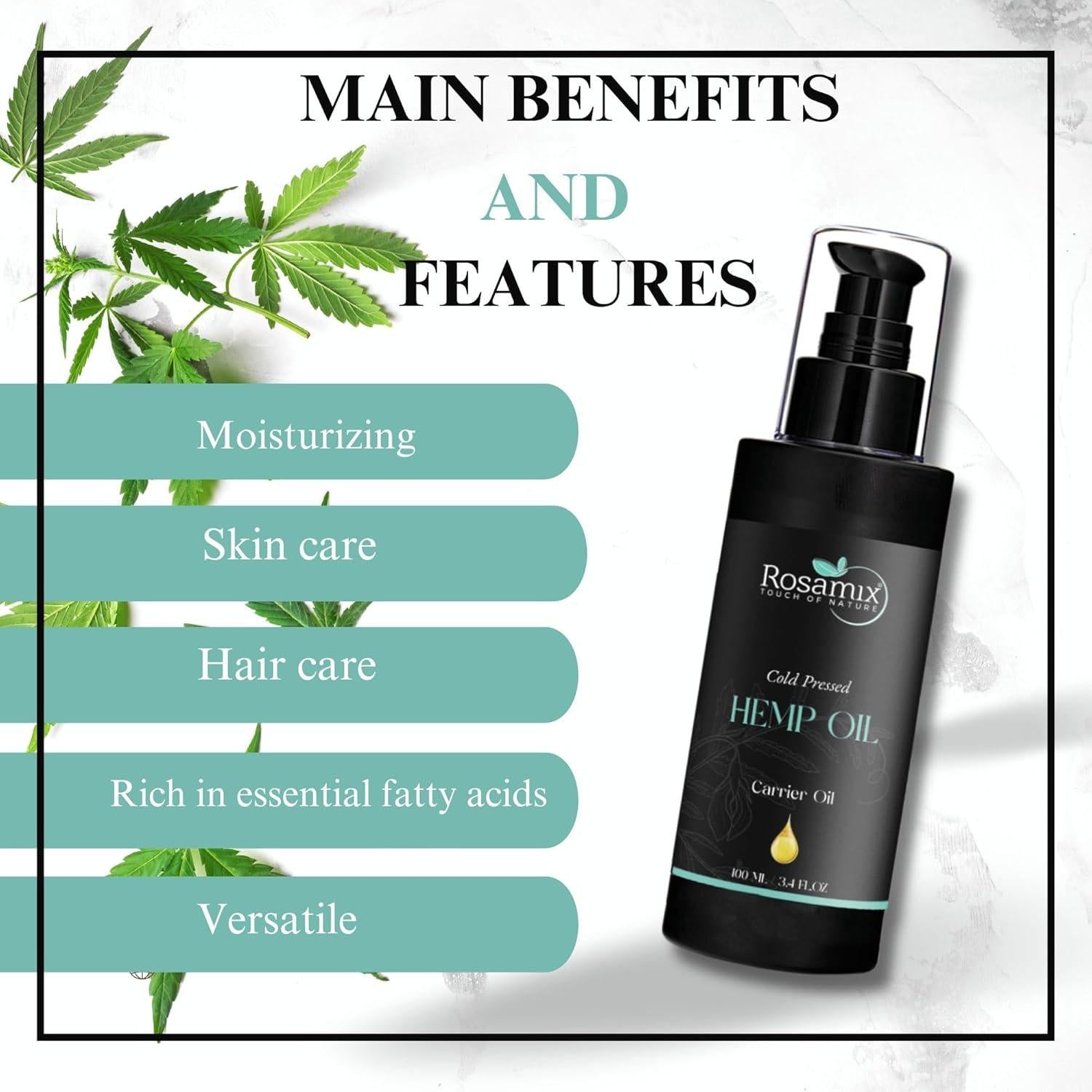 Aceite de Semilla de Cáñamo Rosamix 286g - Hidratación Piel y Cabello