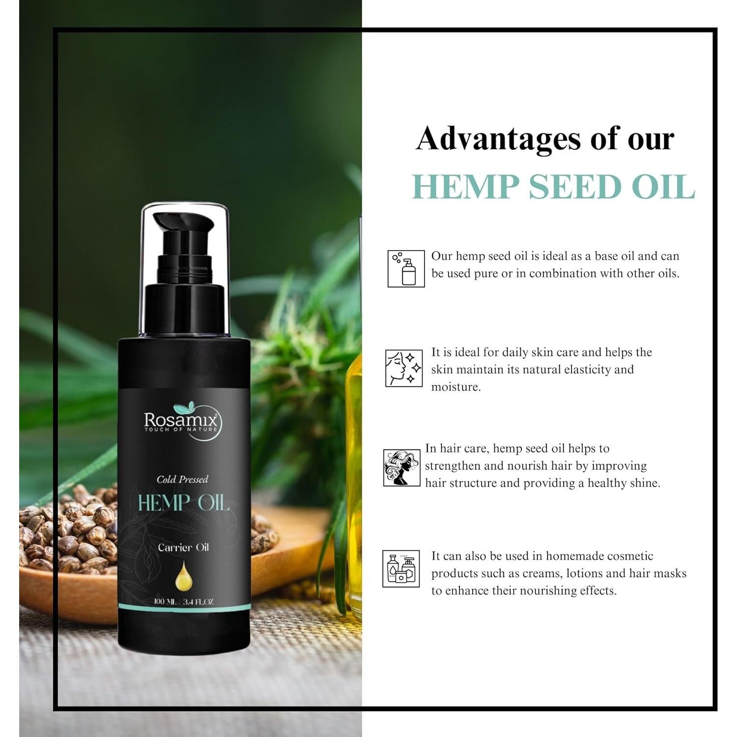 Aceite de Semilla de Cáñamo Rosamix 286g - Hidratación Piel y Cabello