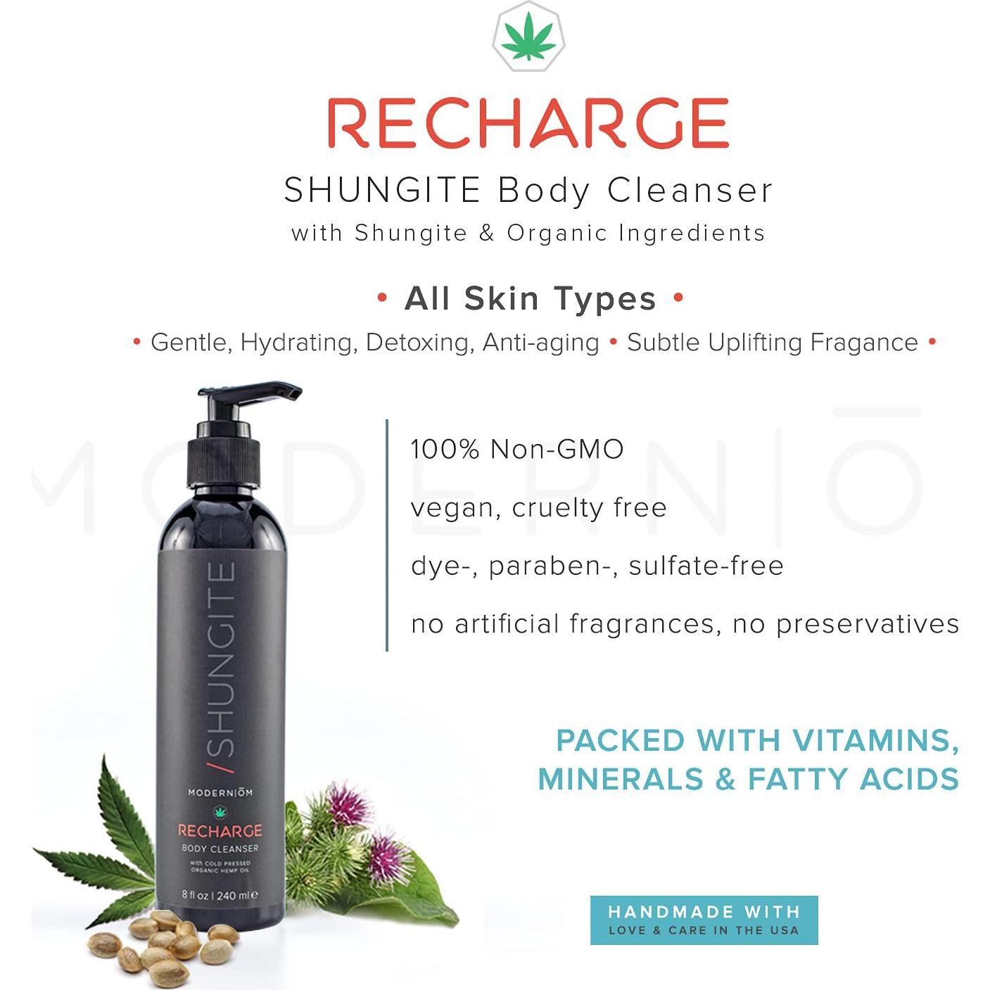 Jabón Líquido Orgánico Modern ŌM con Shungite y Aceite de Cáñamo