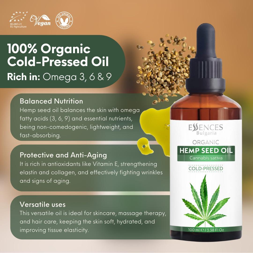 Aceite de Semilla de Cañamo Orgánico Essences Bulgaria 100ml - Hidratante Natural