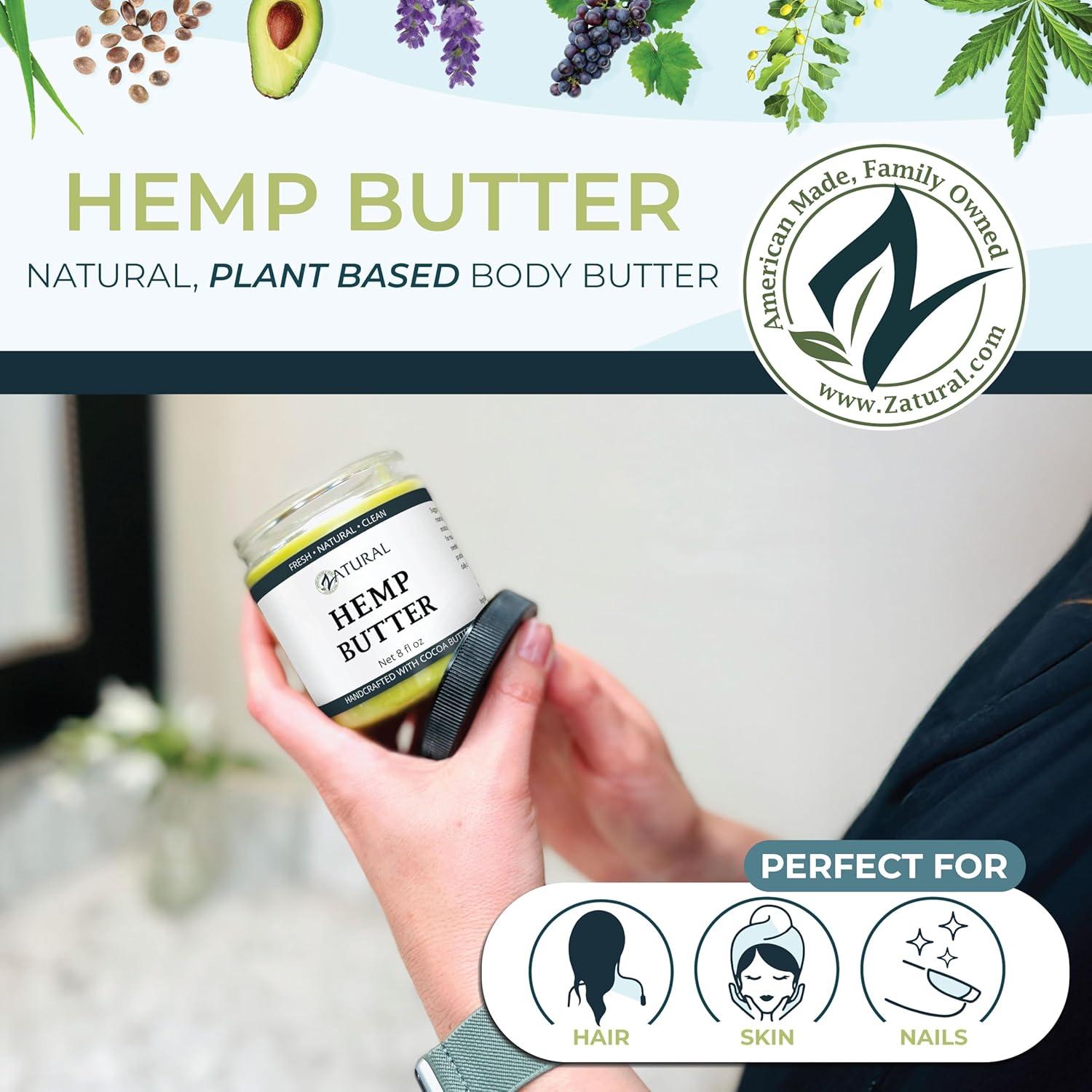 Mantequilla Corporal de Cañamo Zatural 226.8g Vegana Hidratante