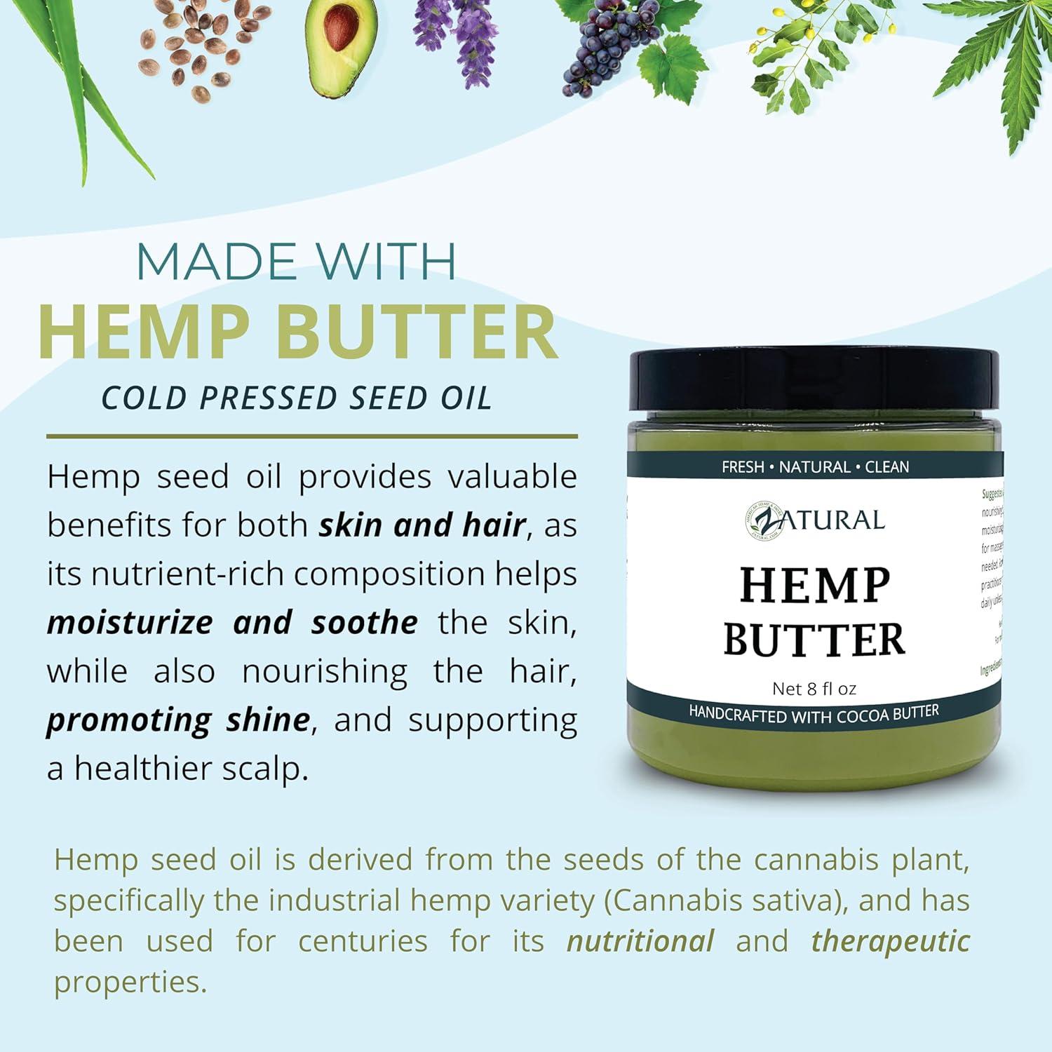 Mantequilla Corporal de Cañamo Zatural 226.8g Vegana Hidratante