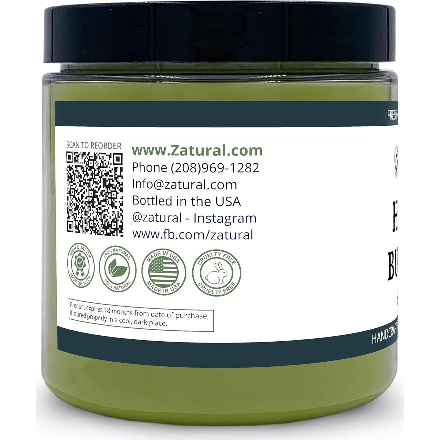 Mantequilla Corporal de Cañamo Zatural 226.8g Vegana Hidratante