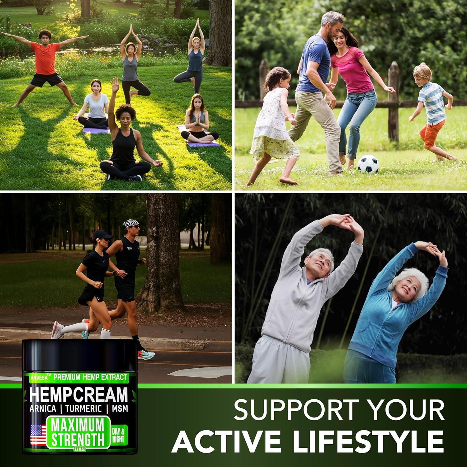 Crema de Cánamo Arvesa 113 g - Gel Rub Natural con MSM y Árnica