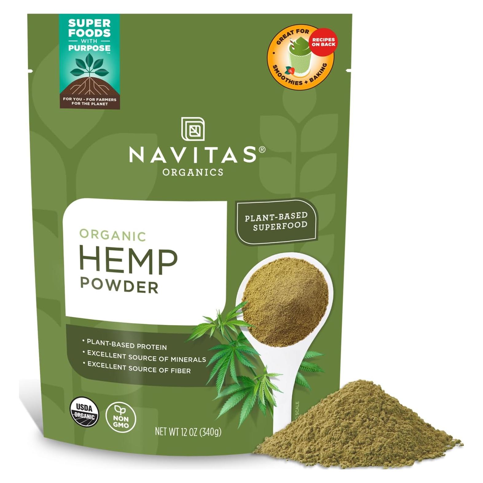 Polvo de Cañamo Orgánico Navitas - Proteína Vegana 340g