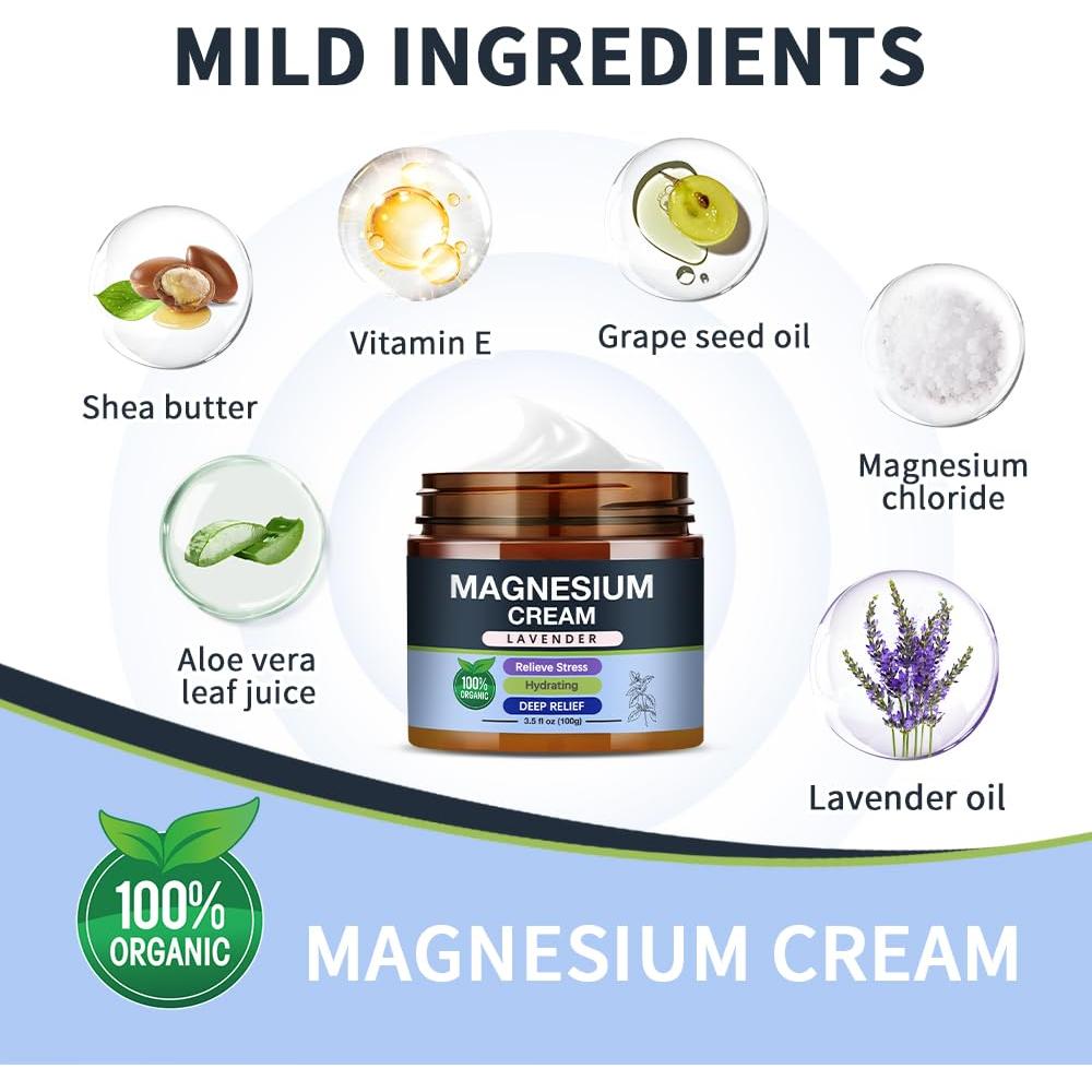 Crema de Magnesio para Dormir Loción Calmante 113g