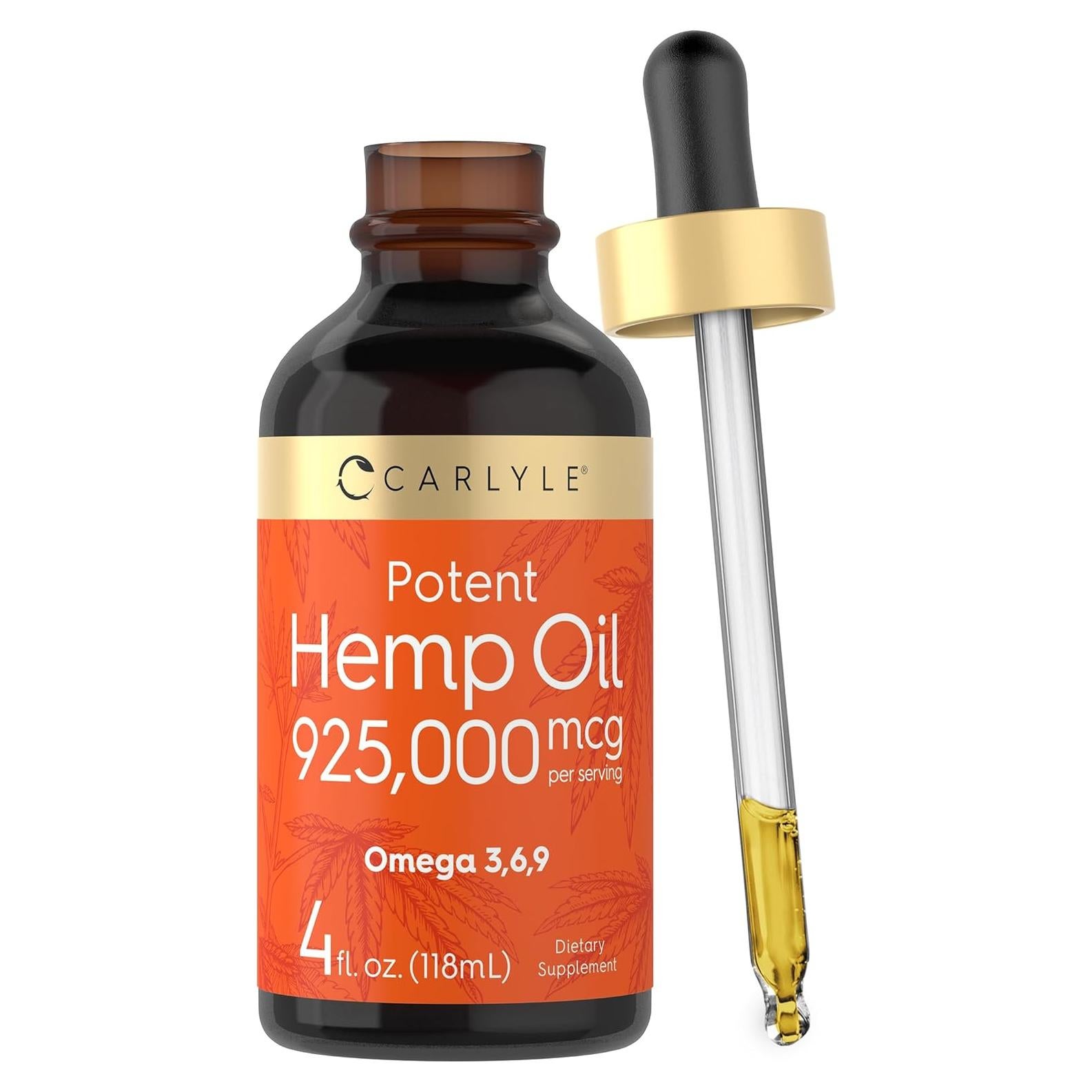 Aceite de Semilla de Cáñamo Carlyle 925 mg | Omega 3, 6, 9 | Prensado en Frío