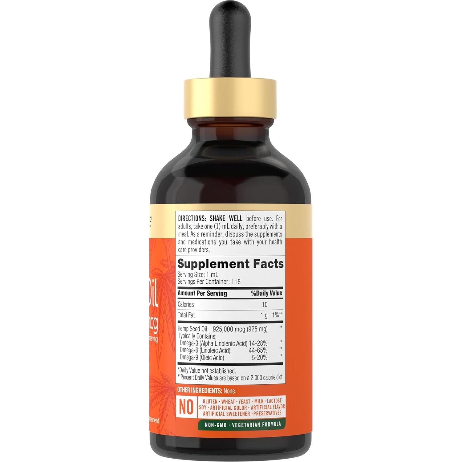 Aceite de Semilla de Cáñamo Carlyle 925 mg | Omega 3, 6, 9 | Prensado en Frío