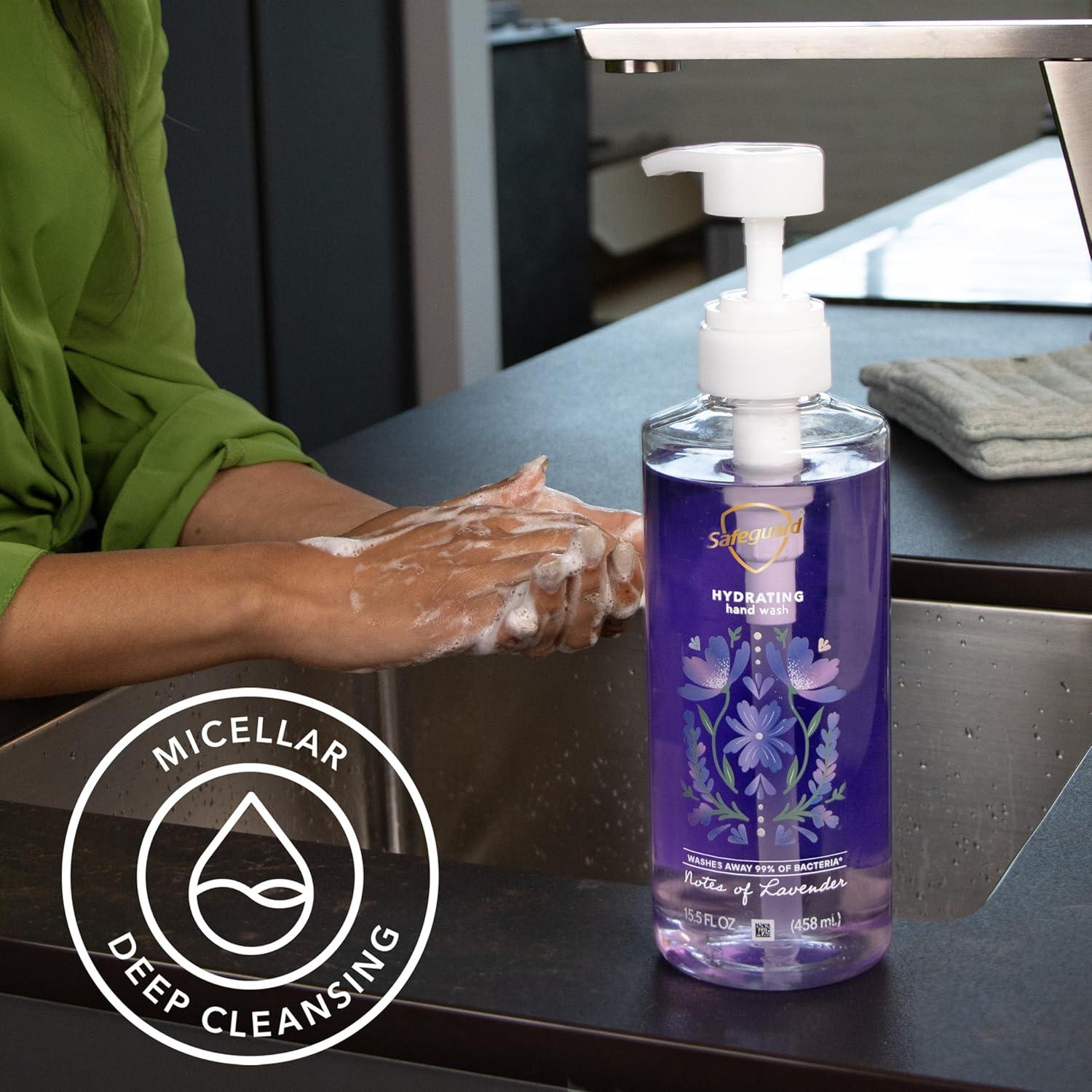 Jabón Líquido para Manos Safeguard Lavanda 4x15.5oz Hidratante