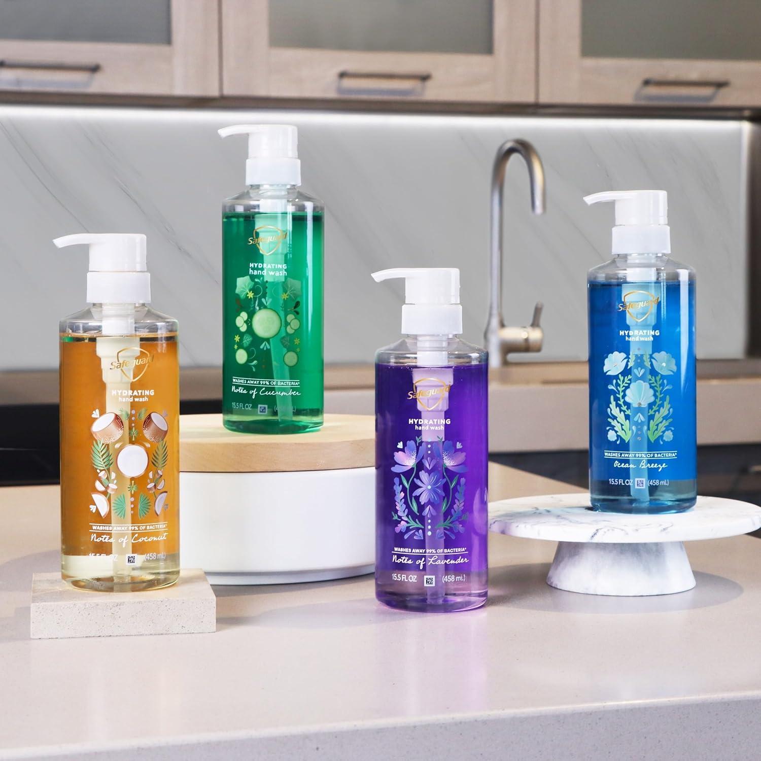 Jabón Líquido para Manos Safeguard Lavanda 4x15.5oz Hidratante