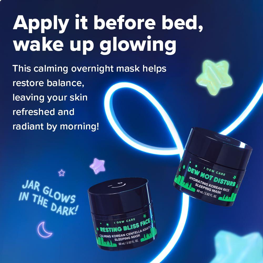 I DEW CARE Night Sleeping Mask - Resting Bliss Face | Calming Overnight Mask for Soothing & Balanced Skin, Korean Skincare for a Calm, Radiant Complexion, 2.02 FL Oz (60 ml)