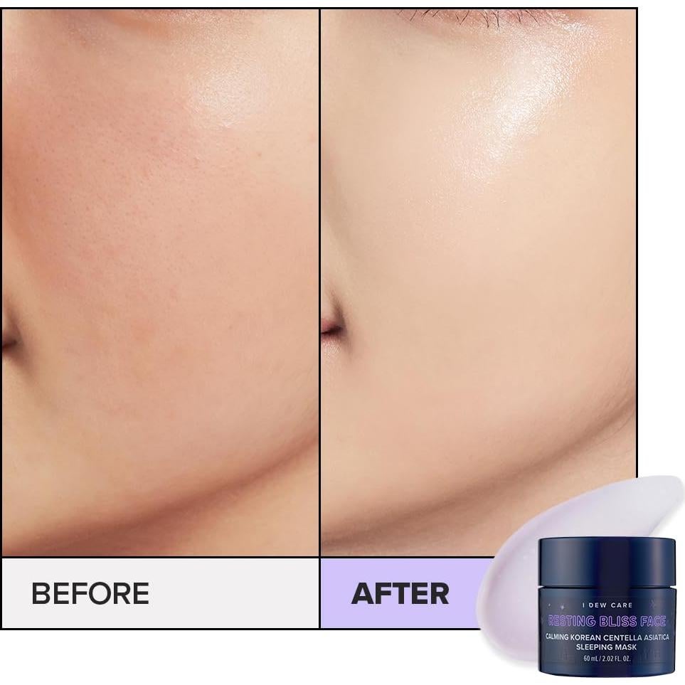 I DEW CARE Night Sleeping Mask - Resting Bliss Face | Calming Overnight Mask for Soothing & Balanced Skin, Korean Skincare for a Calm, Radiant Complexion, 2.02 FL Oz (60 ml)