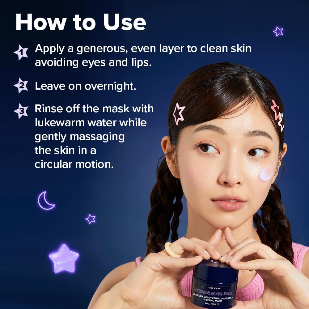 I DEW CARE Night Sleeping Mask - Resting Bliss Face | Calming Overnight Mask for Soothing & Balanced Skin, Korean Skincare for a Calm, Radiant Complexion, 2.02 FL Oz (60 ml)