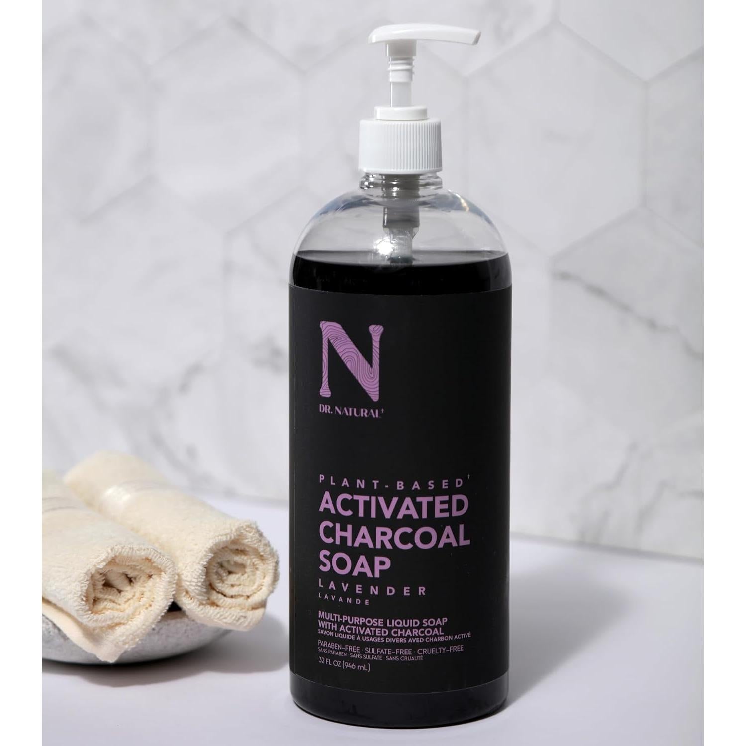 Jabón Líquido Dr. Natural Carbón Activado 0.95L Lavanda