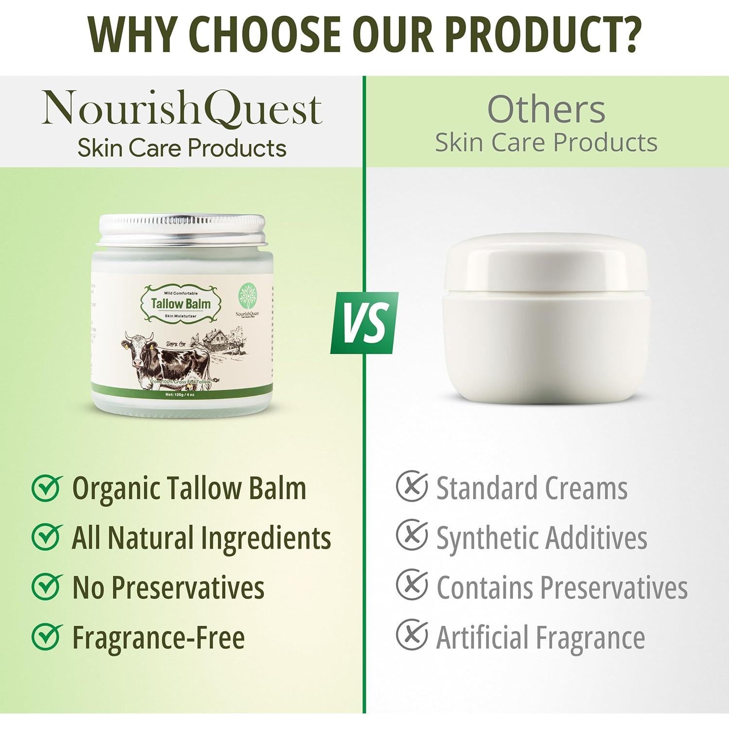 Bálsamo de Sebo de Res NourishQuest 113g Hidratante Natural