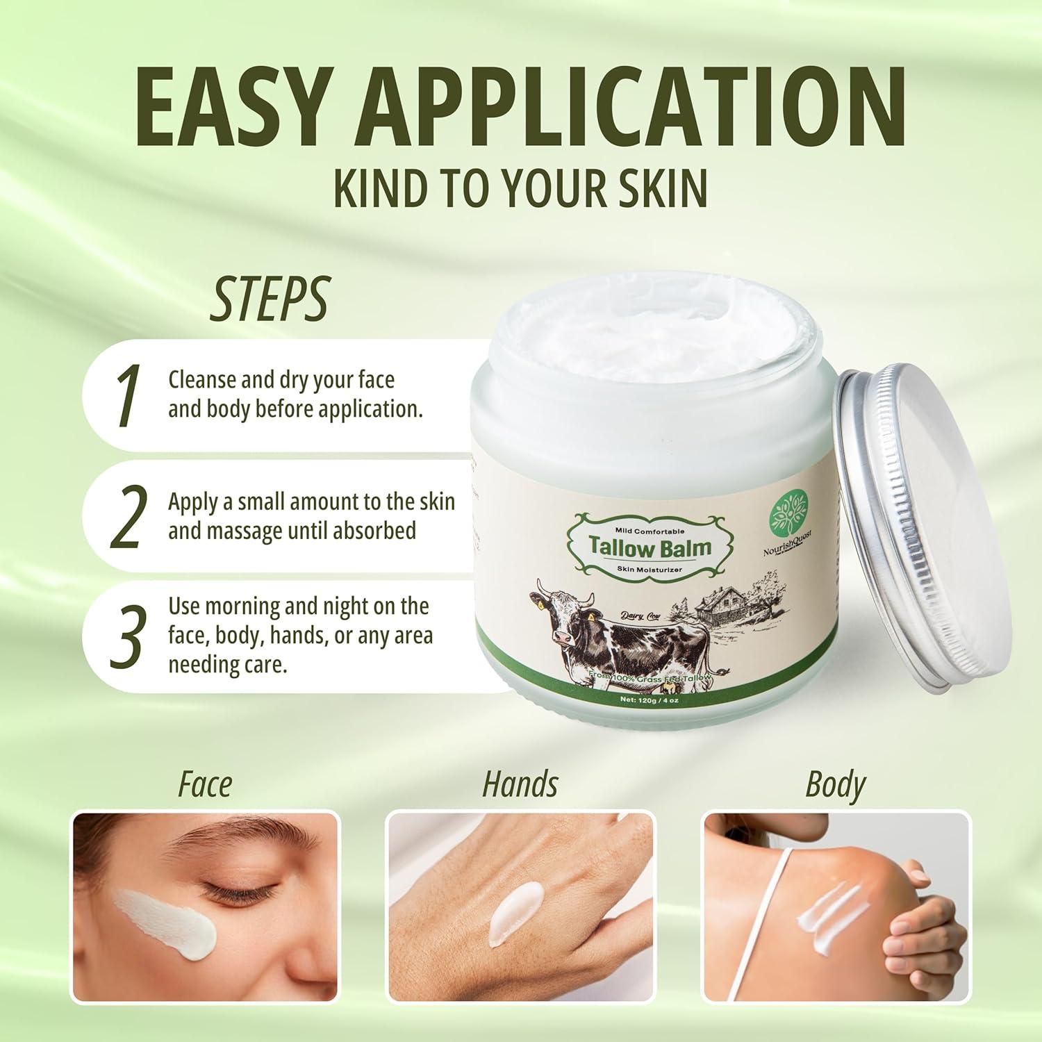 Bálsamo de Sebo de Res NourishQuest 113g Hidratante Natural