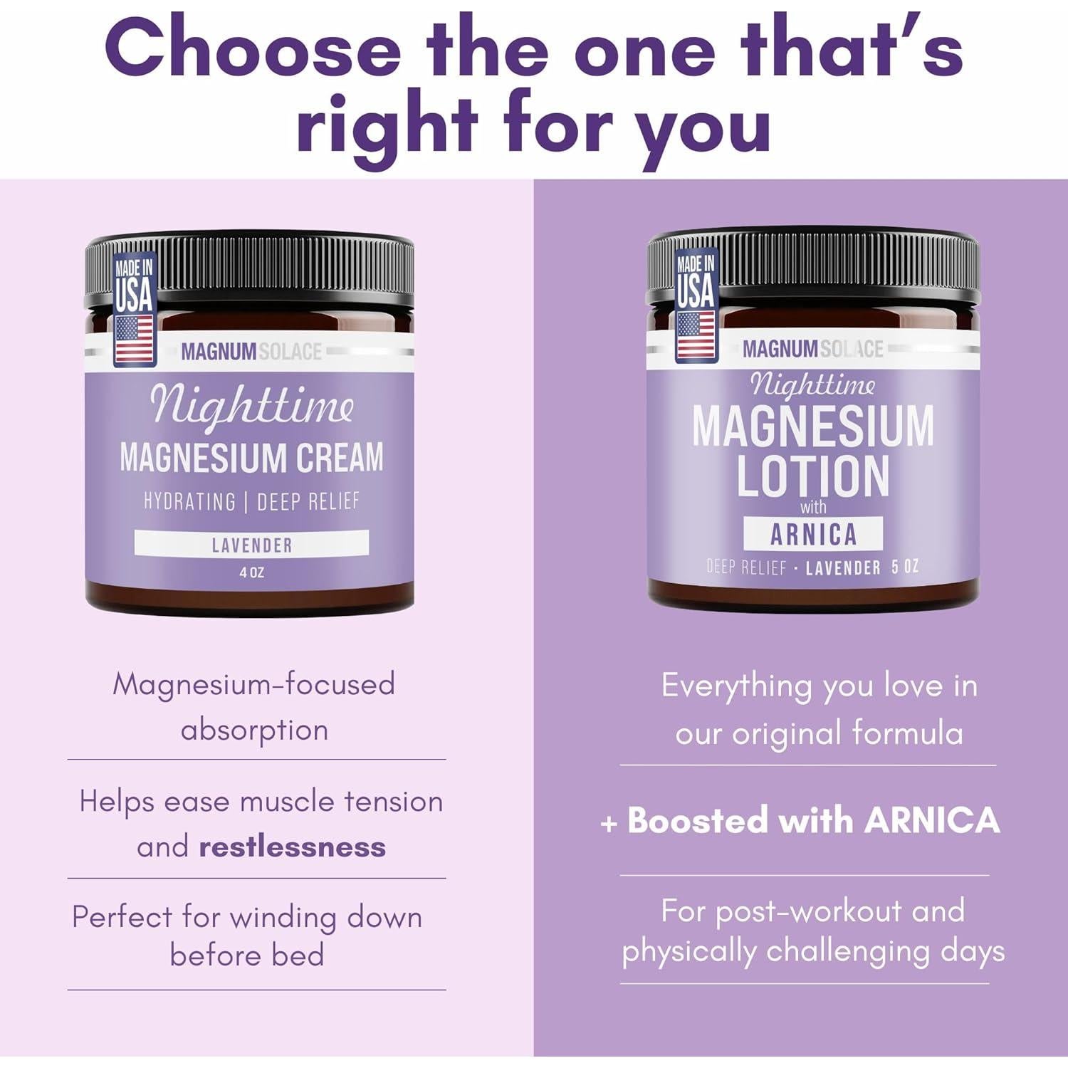 Loción de Magnesio Nocturna Magnum Solace con Árnica 141g