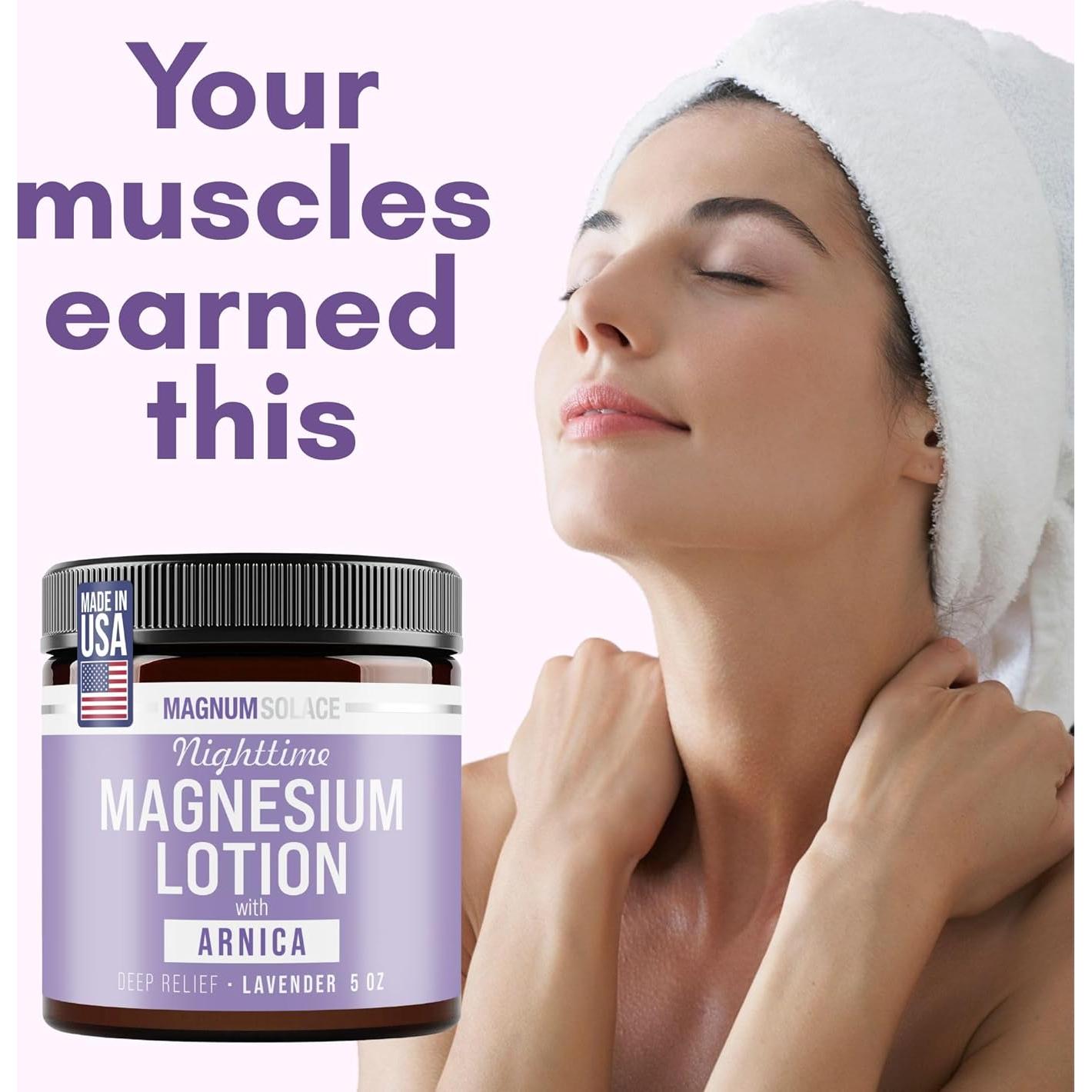 Loción de Magnesio Nocturna Magnum Solace con Árnica 141g