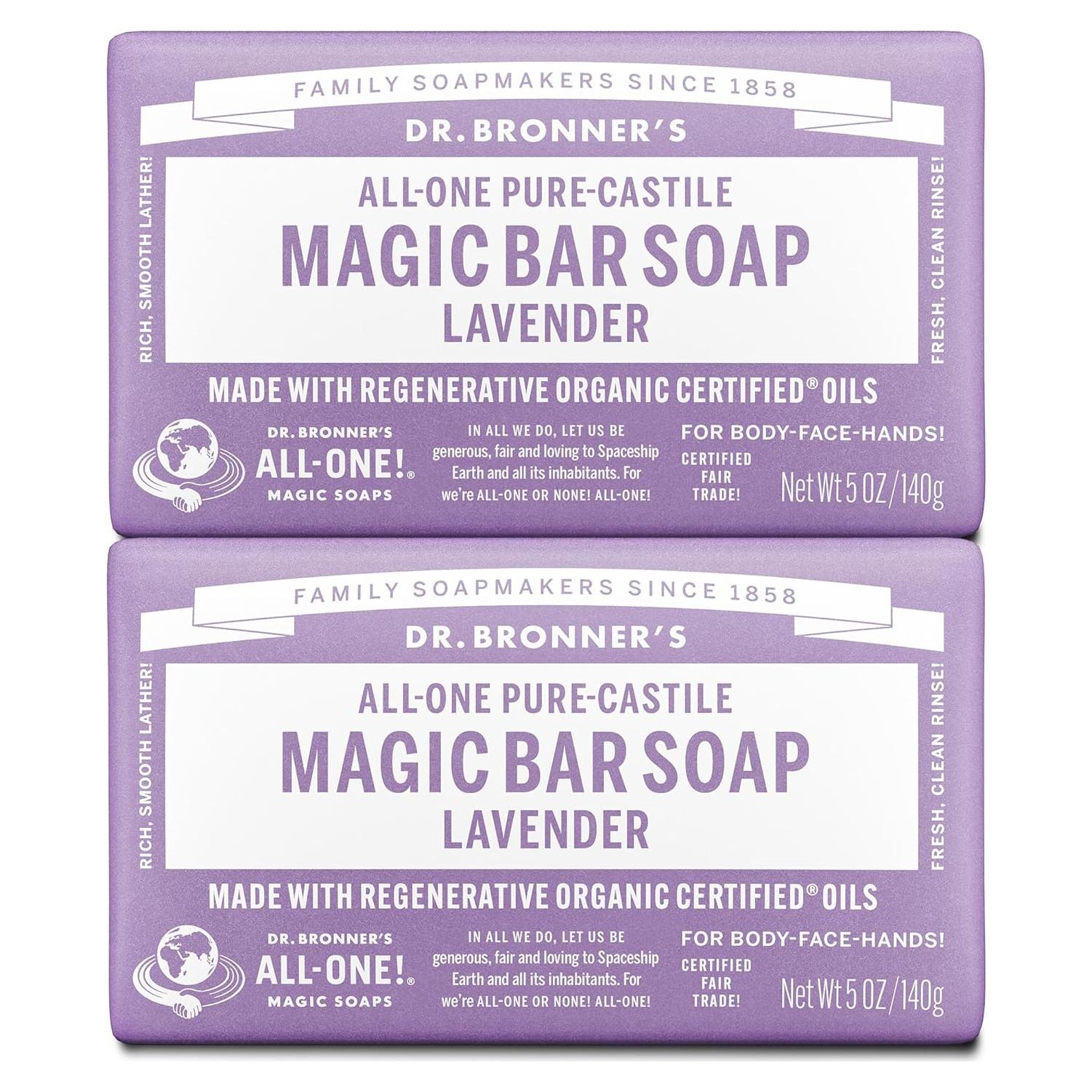 Jabón de Barra Pure-Castile Dr. Bronner - Lavanda - 2x142g