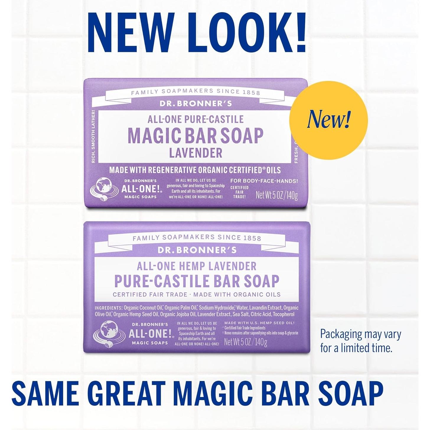 Jabón de Barra Pure-Castile Dr. Bronner - Lavanda - 2x142g