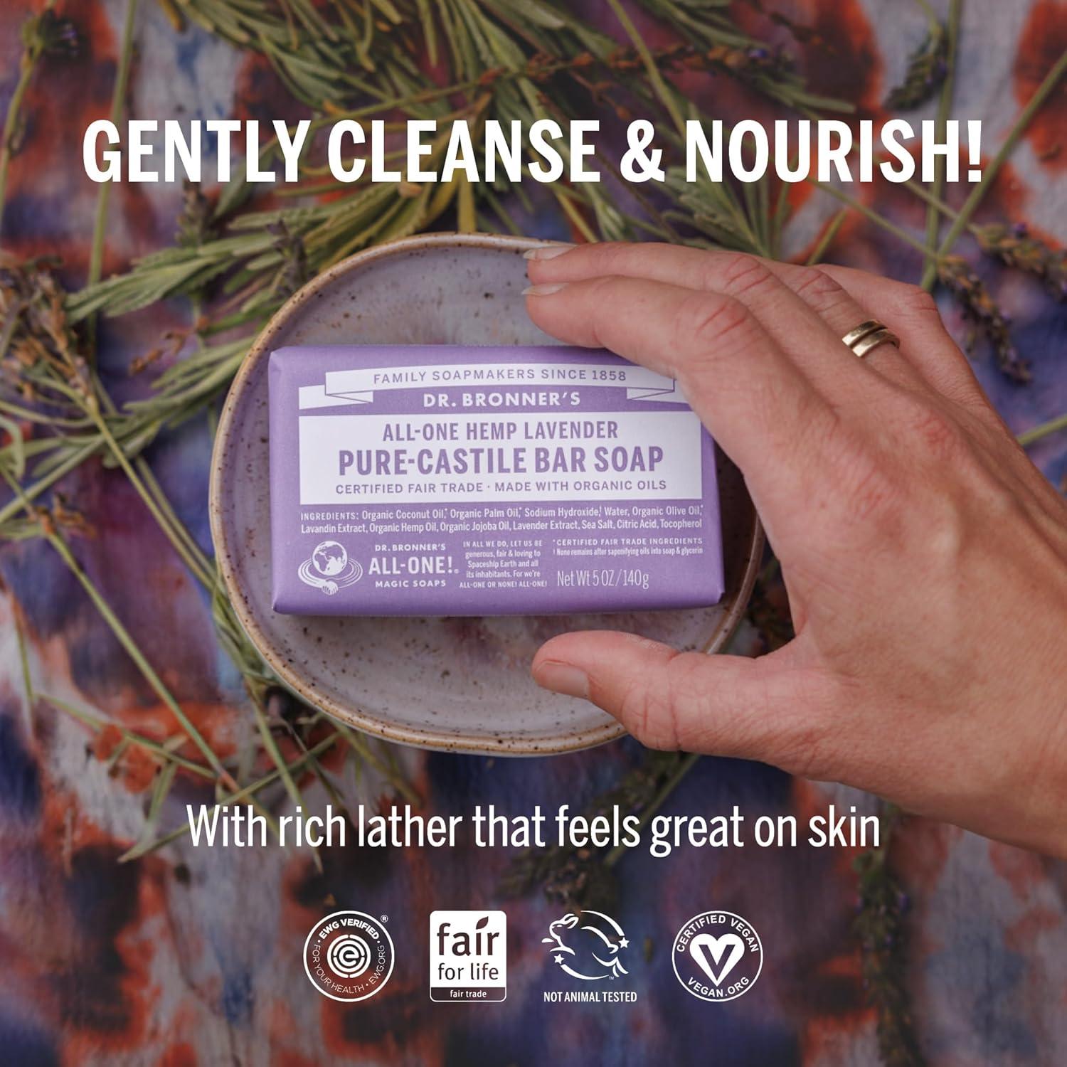 Jabón de Barra Pure-Castile Dr. Bronner - Lavanda - 2x142g