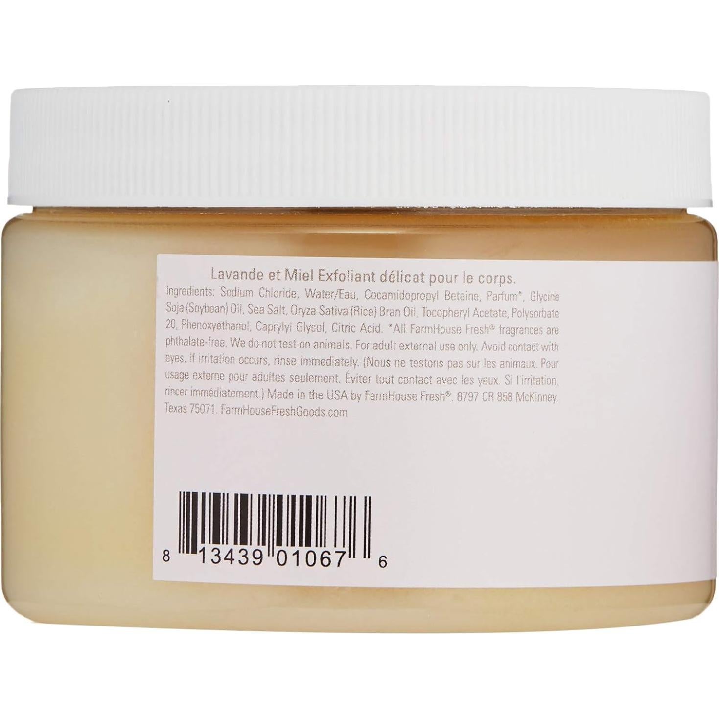 Exfoliante de Sal de Grano Fino Farmhouse Fresh 385 g Miel Lavanda
