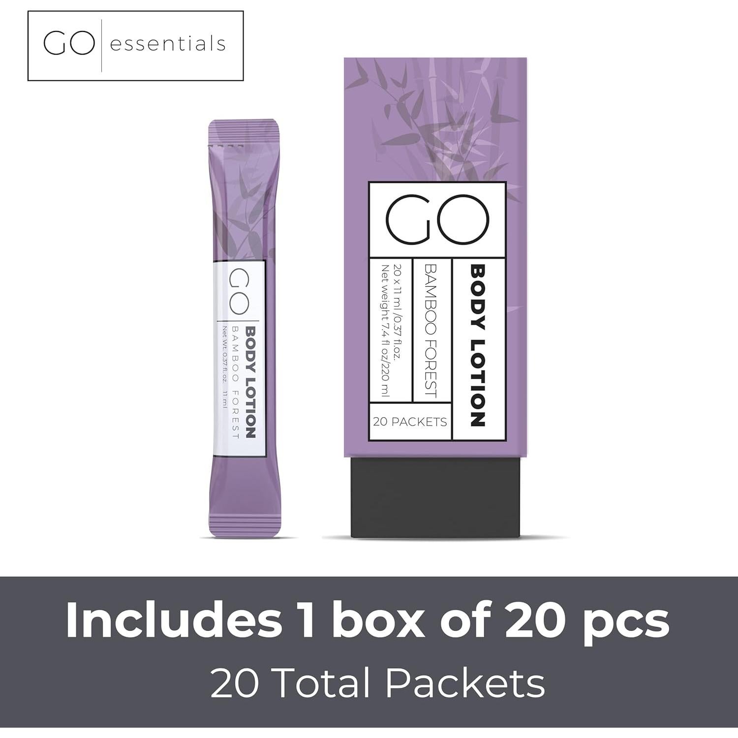 Loción Corporal Go Essentials 10.4 ml - Paquete de 20 Unidades