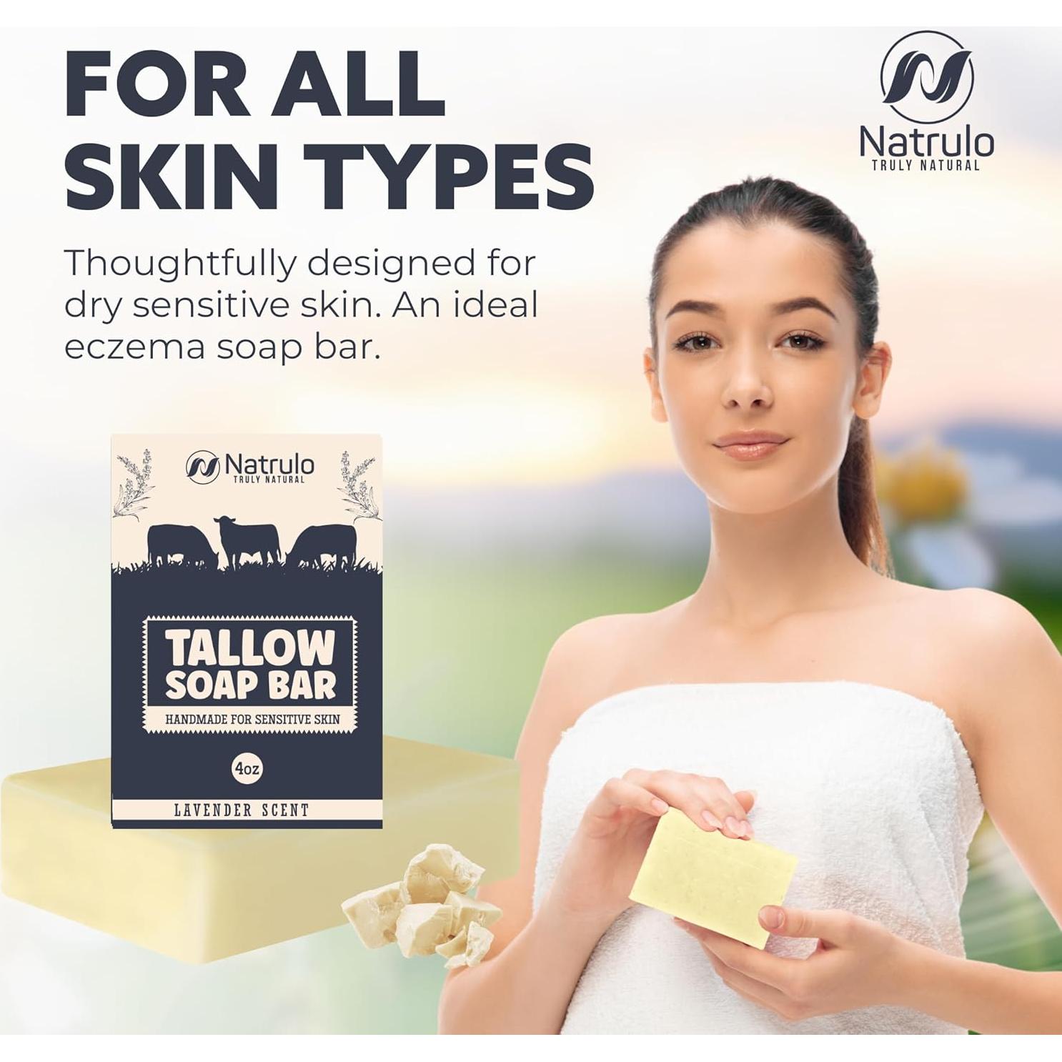 Jabón Natural de Grasa de Res Natrulo 116g - Hidratante para Piel Seca