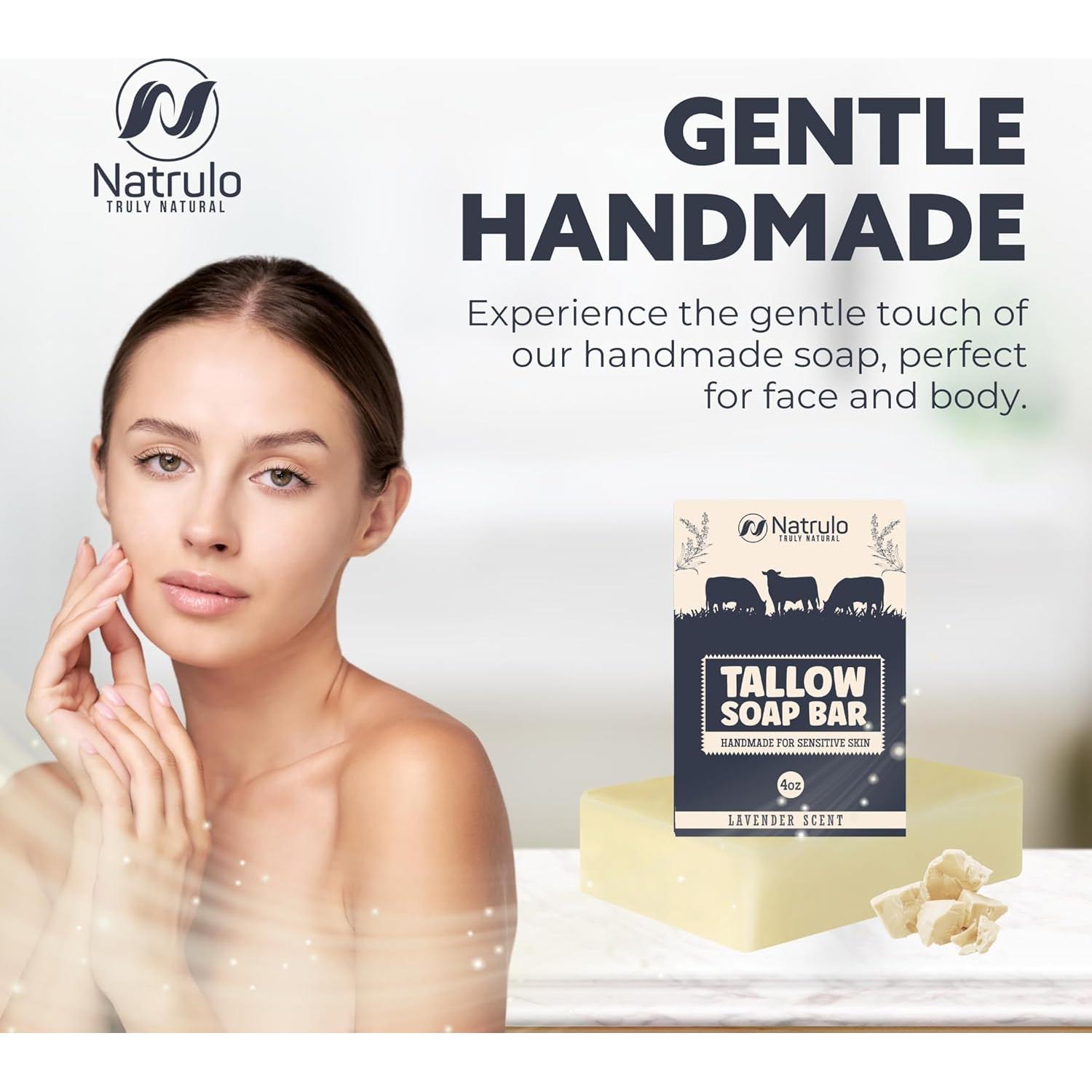 Jabón Natural de Grasa de Res Natrulo 116g - Hidratante para Piel Seca