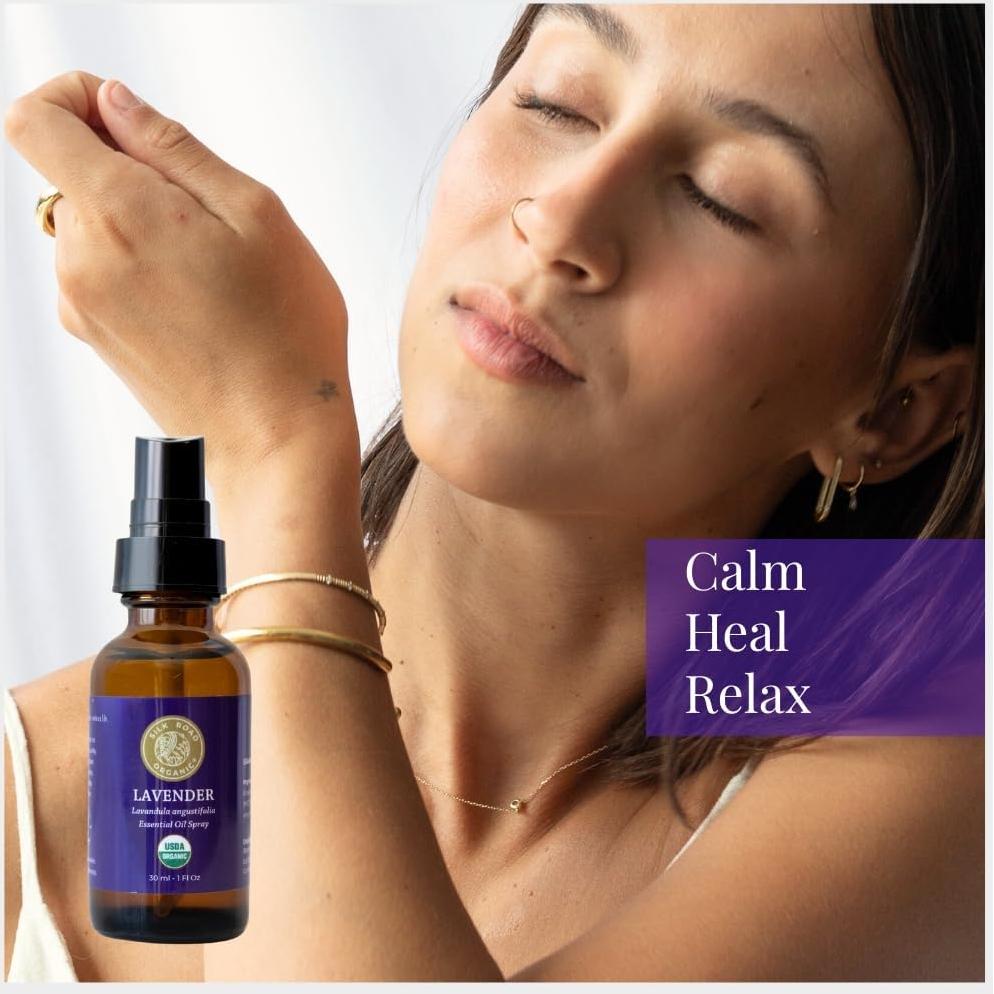 Spray de Aceite Esencial de Lavanda Orgánica Silk Road 29.57 ml