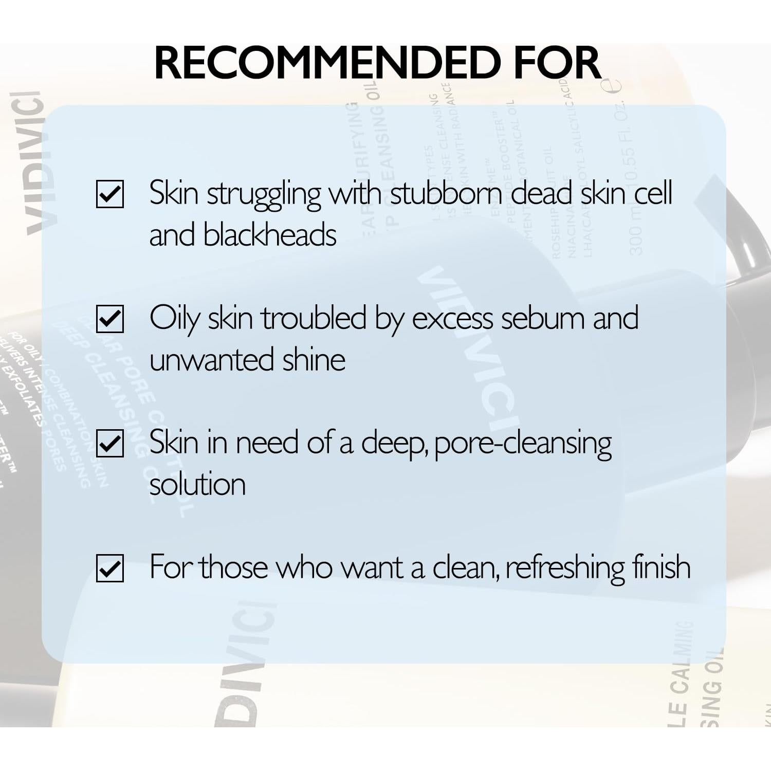 Aceite Limpiador Profundo VIDIVICI 300 ml - Control de Poros