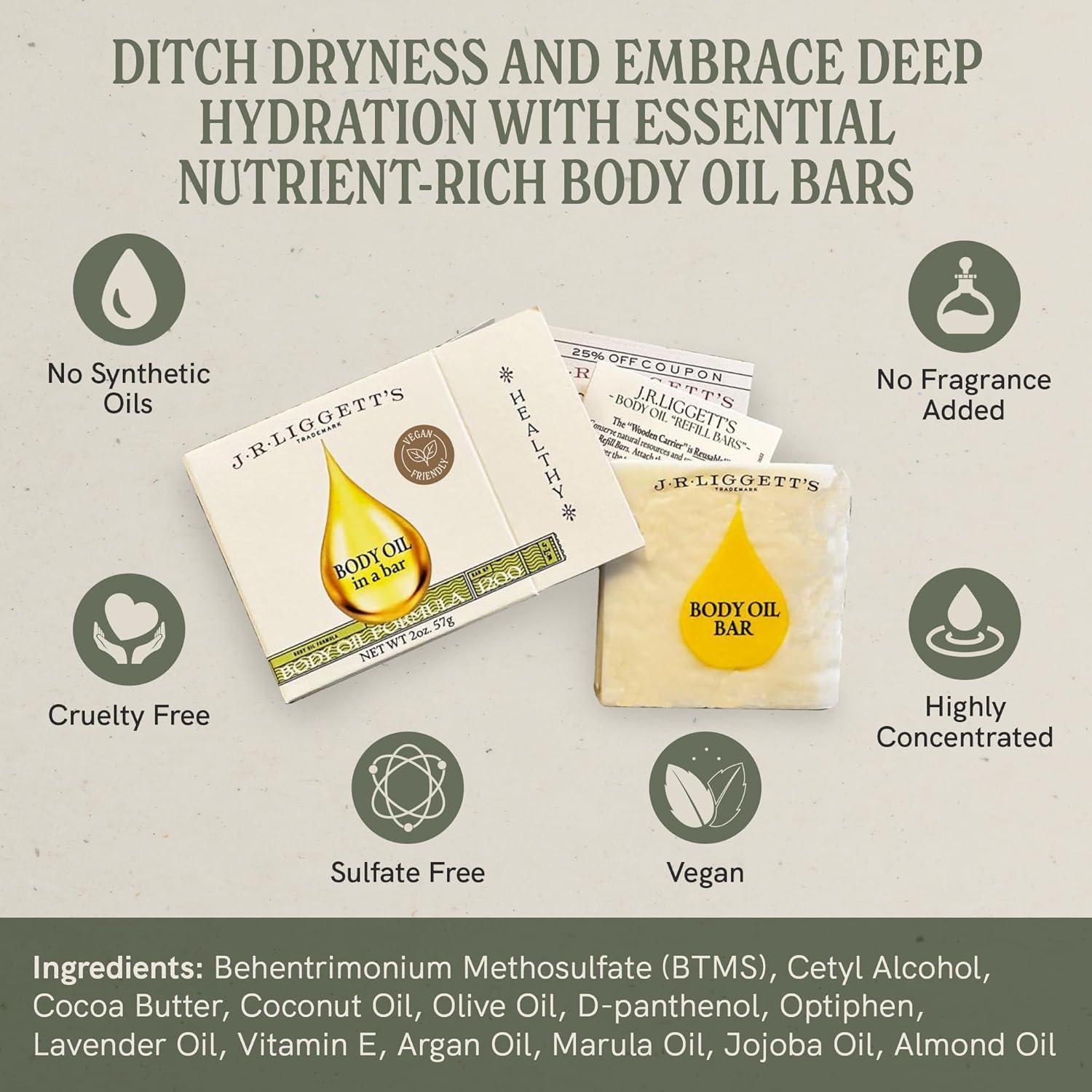 Barra de Aceite Corporal J.R.LIGGETT 68g Hidratante Natural