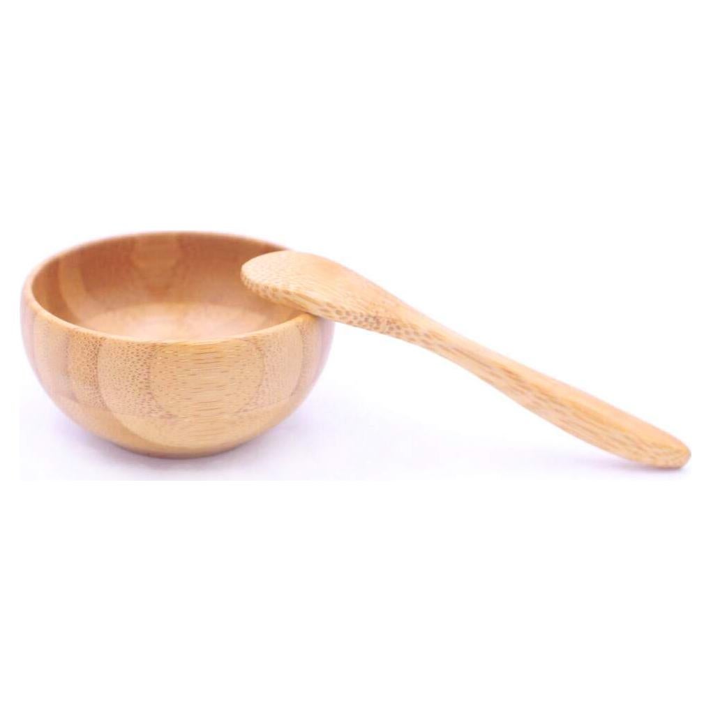 Set de Tazón y Cuchara de Bambú Elandy para DIY Facial