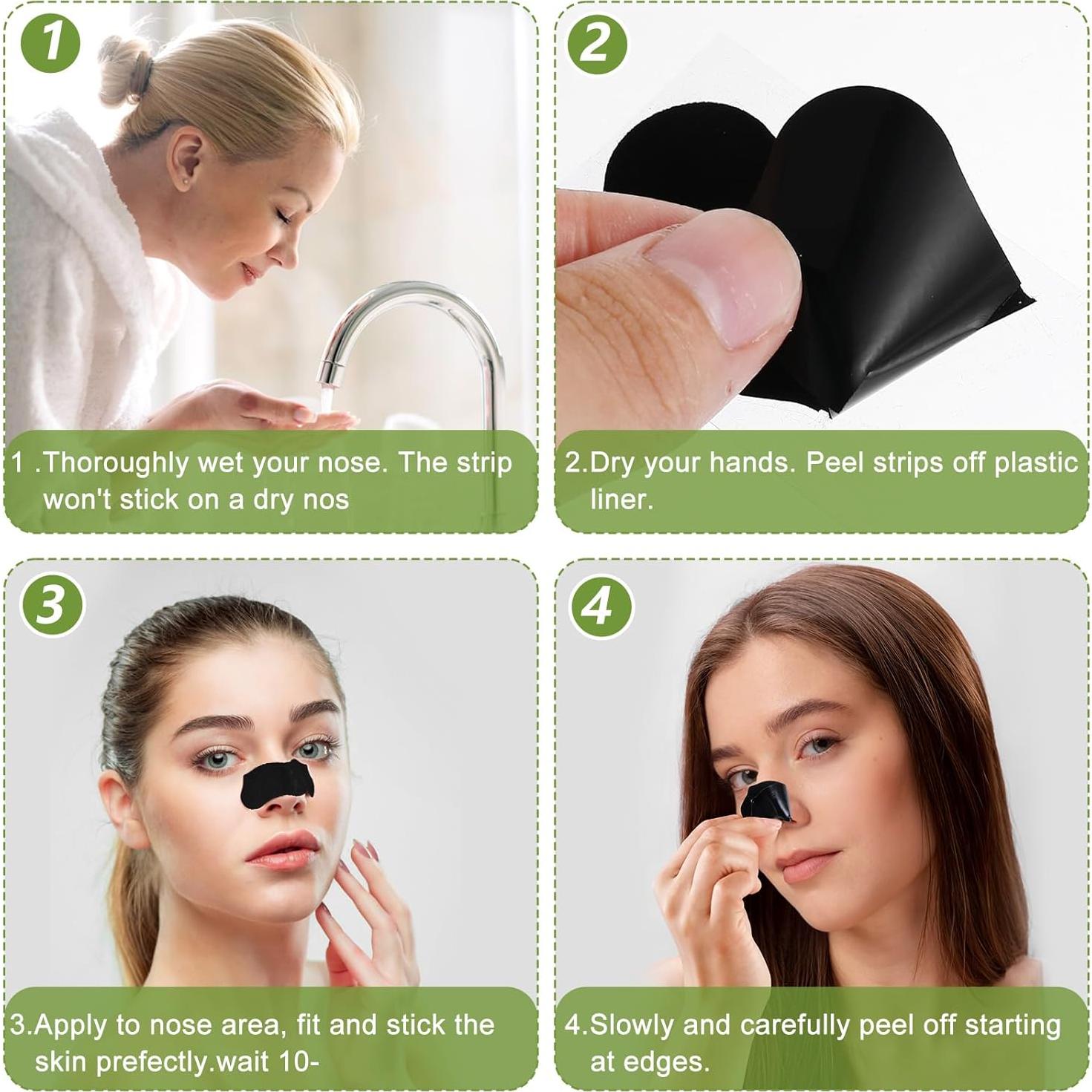 Tiras Eliminadoras de Puntos Negros YUXIANLB 120 Piezas Carbón Activado