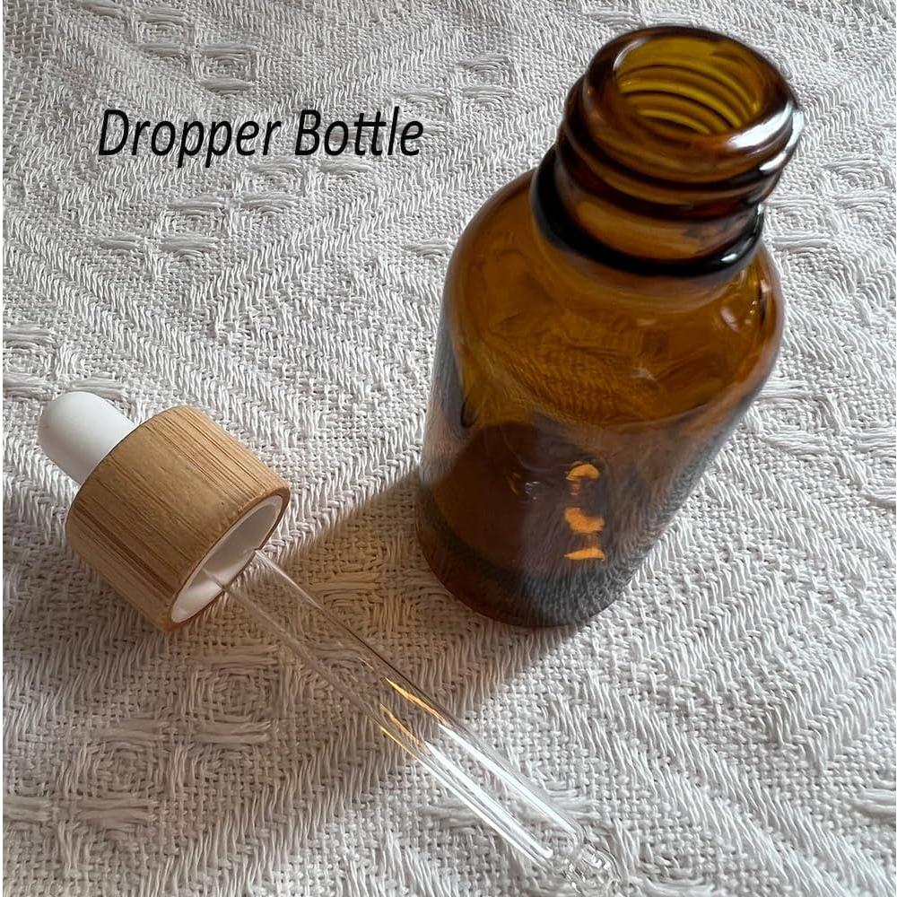 Kit de Contenedores Cosméticos de Vidrio Marrón BEECO 4 Piezas