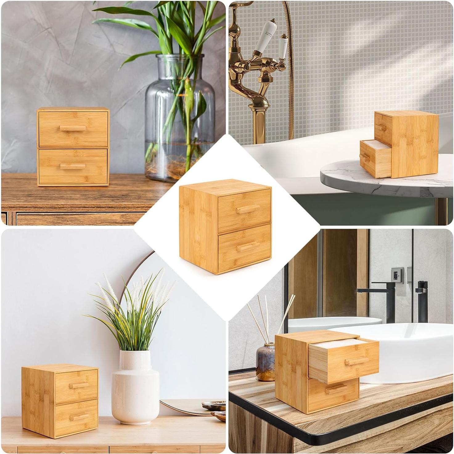 Caja de Bambú con 50 Toallitas Faciales Desechables XL