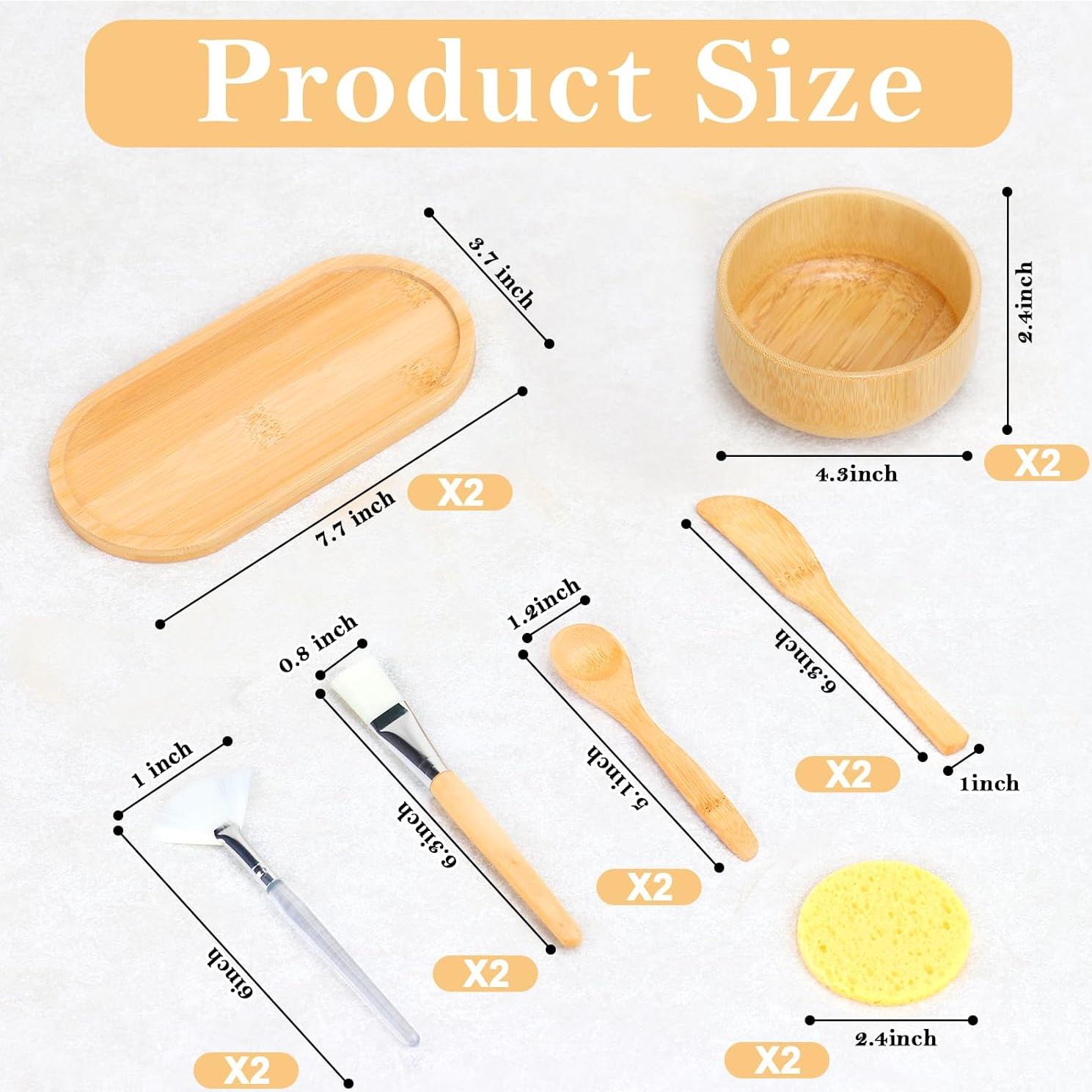 Set de Suministros de Esteticista de Bambú 14 Piezas