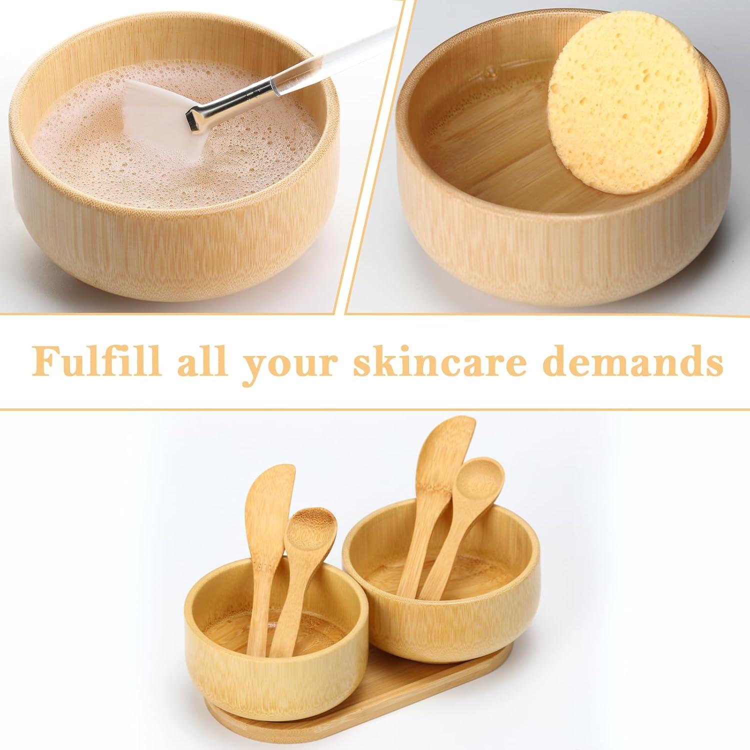 Set de Suministros de Esteticista de Bambú 14 Piezas