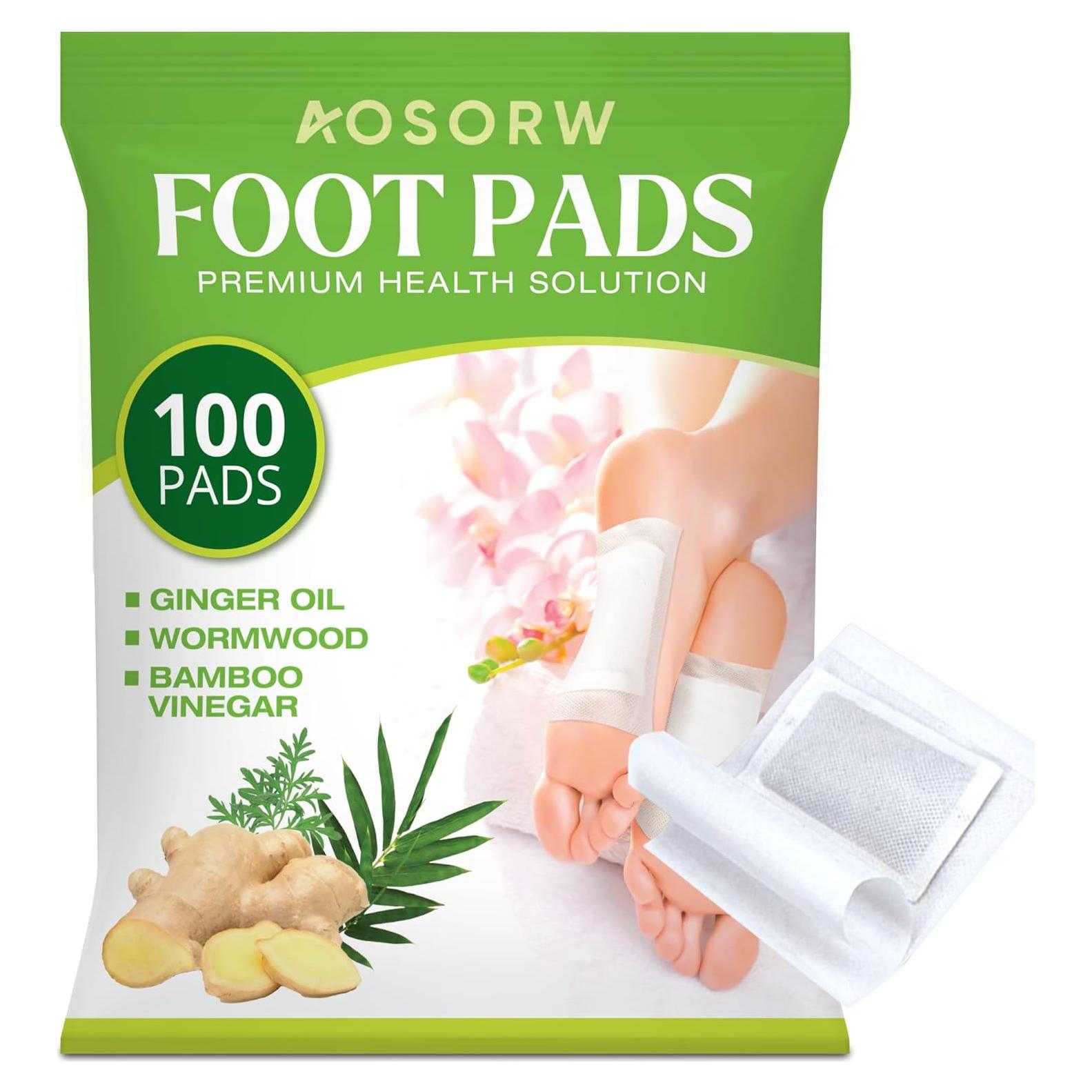 Parches Herbales AOSORW para Pies - 100 Parches de Jengibre