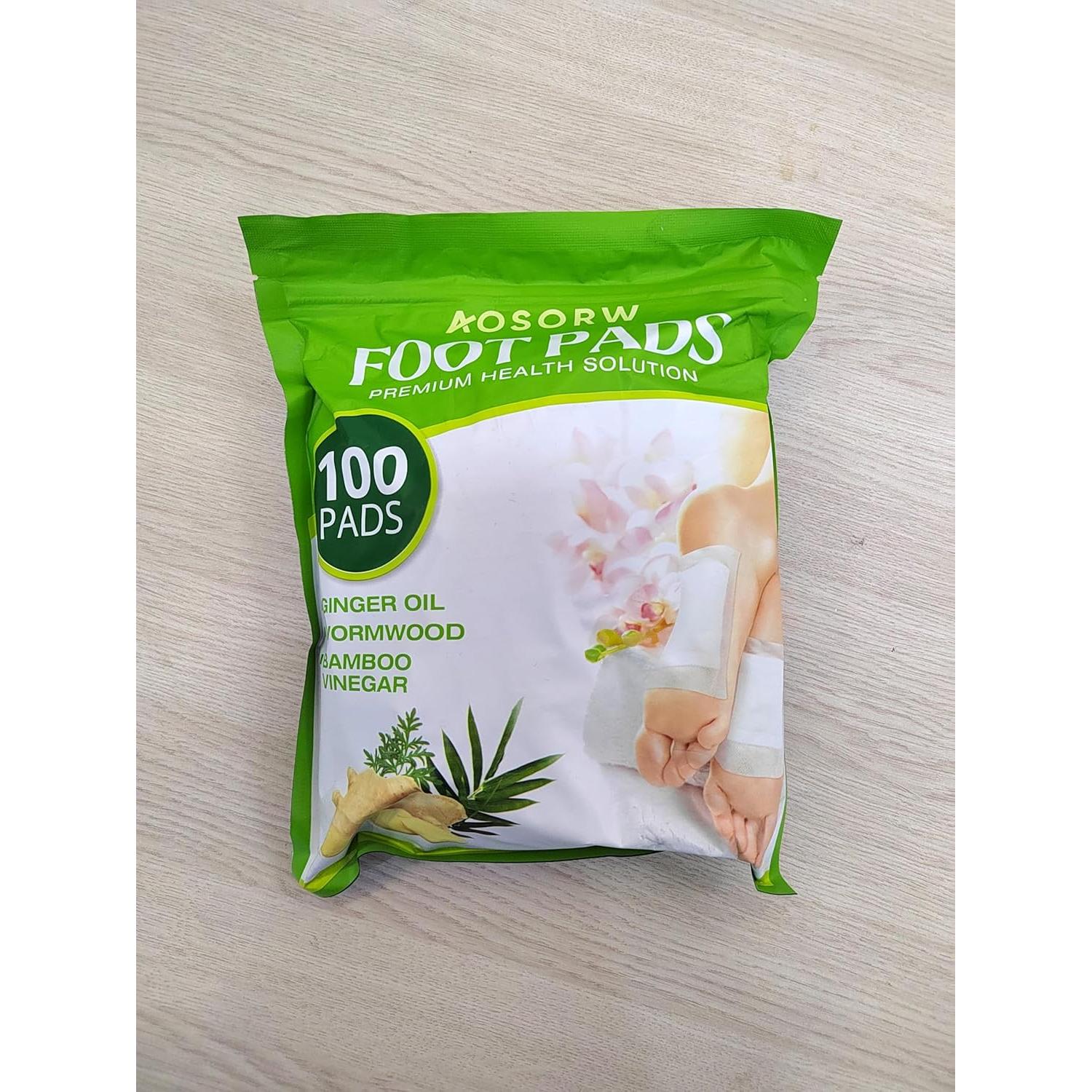 Parches Herbales AOSORW para Pies - 100 Parches de Jengibre