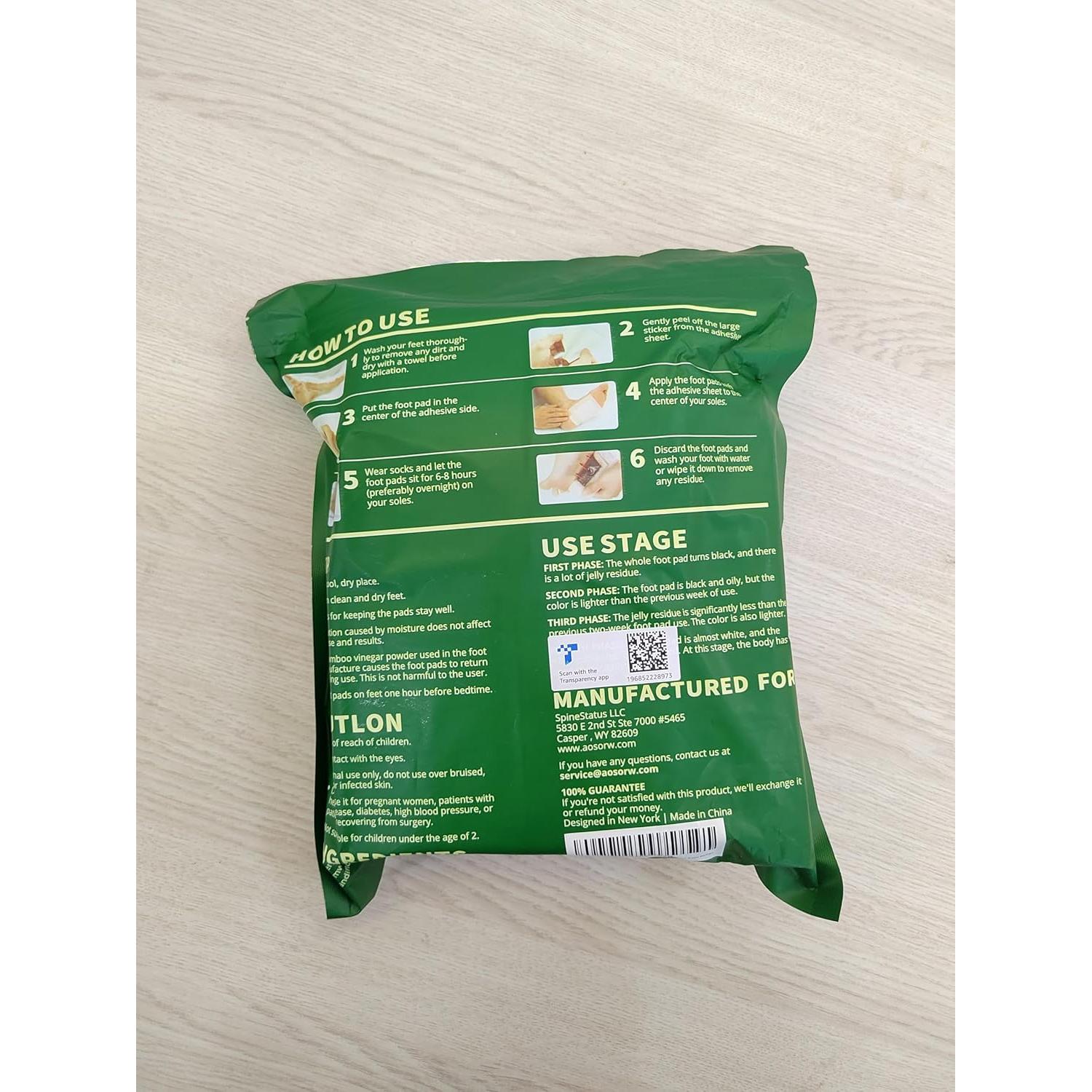 Parches Herbales AOSORW para Pies - 100 Parches de Jengibre