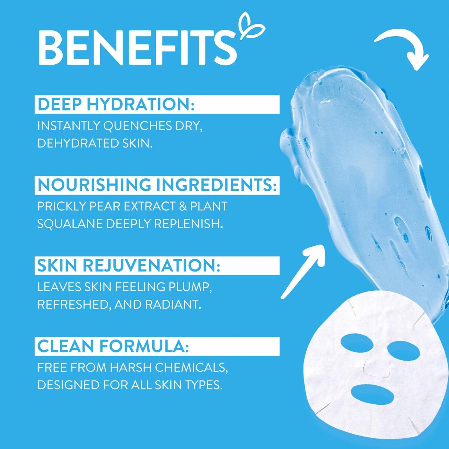 Mascarilla Facial de Tela By Nature 2% Ácido Hialurónico - 12 Unidades