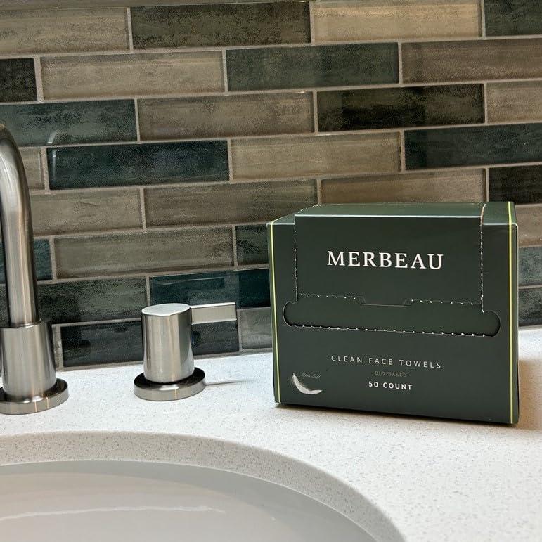 Toallas Faciales Merbeau 100% Biobasadas Ultra Suaves 50 Unidades