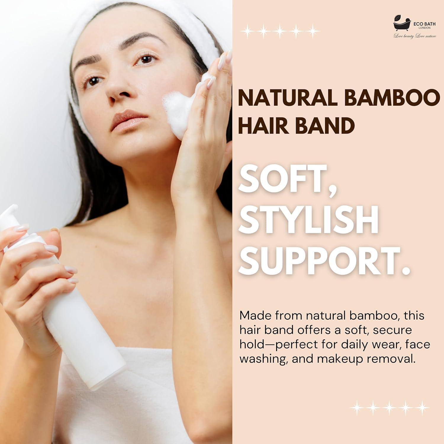 Banda para el cabello Eco Bath London - Diadema elástica de bambú suave